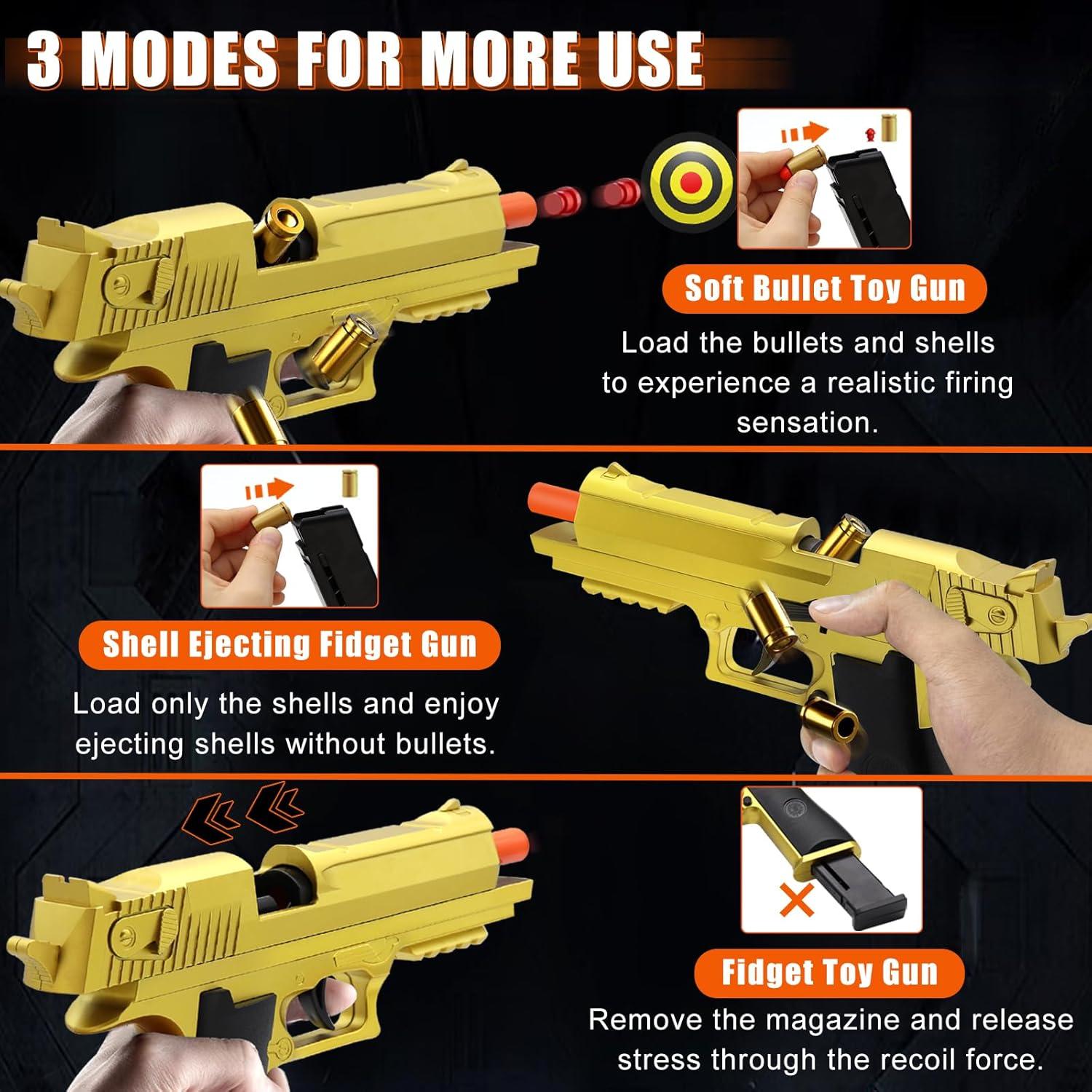 Pistola de Juguete Automática BlingCnsy con Balas Suaves 22.4cm