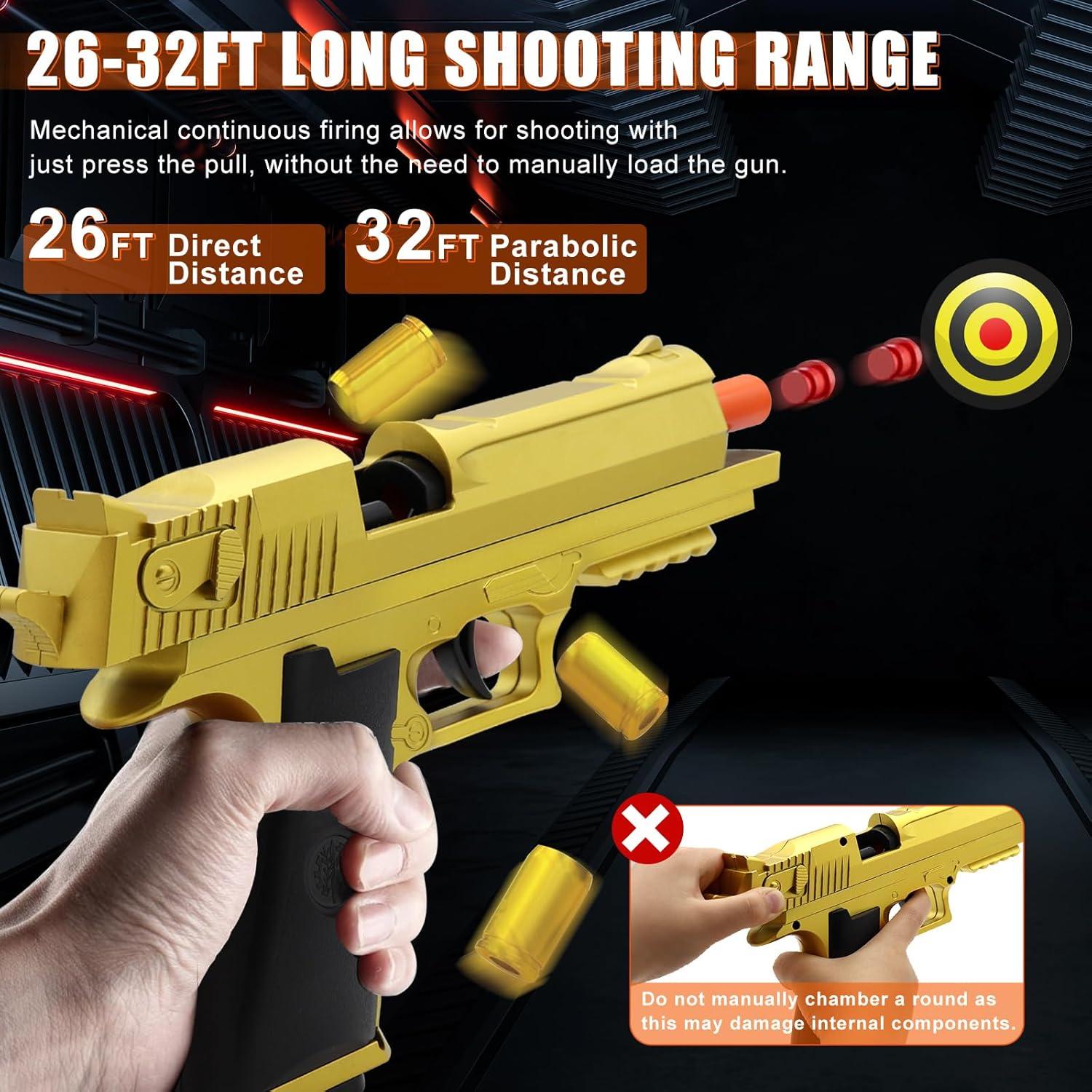 Pistola de Juguete Automática BlingCnsy con Balas Suaves 22.4cm