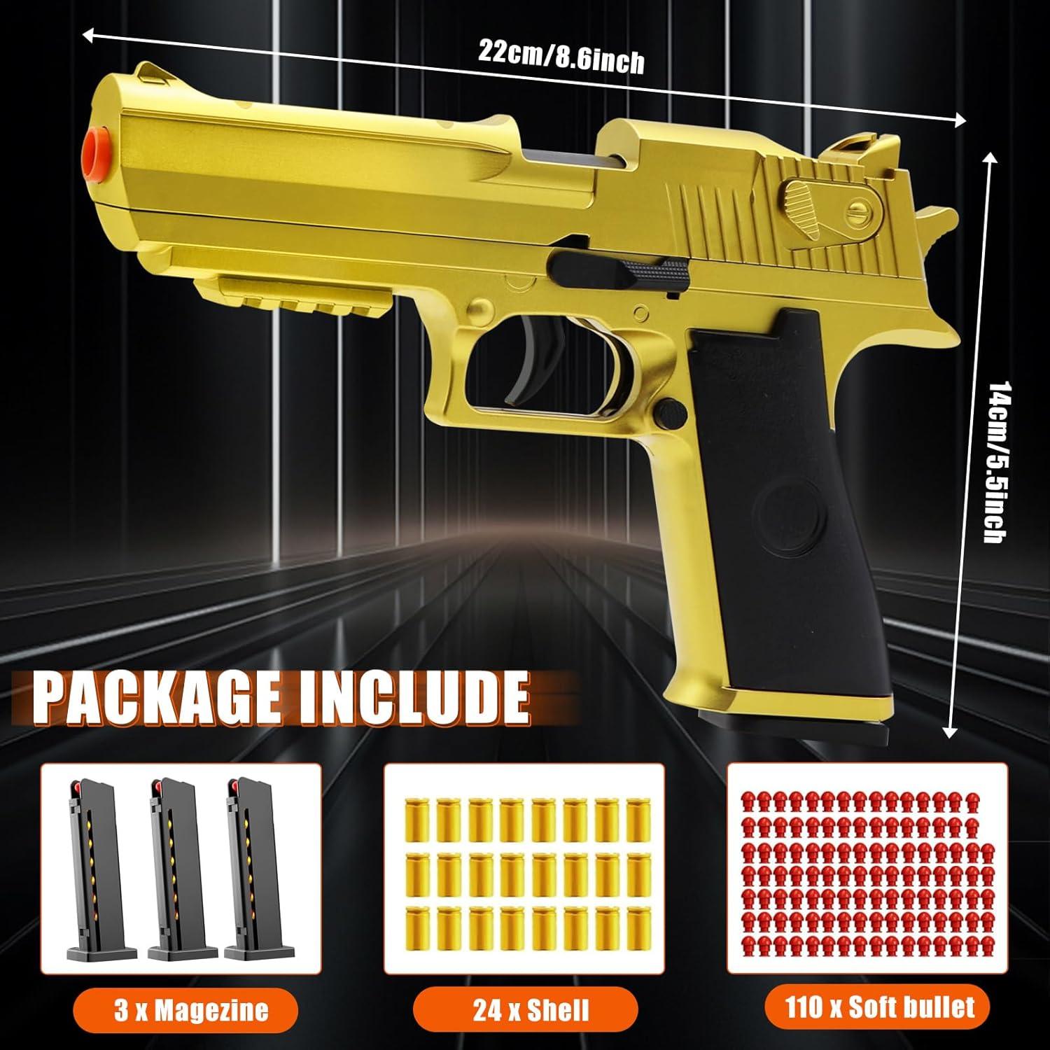 Pistola de Juguete Automática BlingCnsy con Balas Suaves 22.4cm