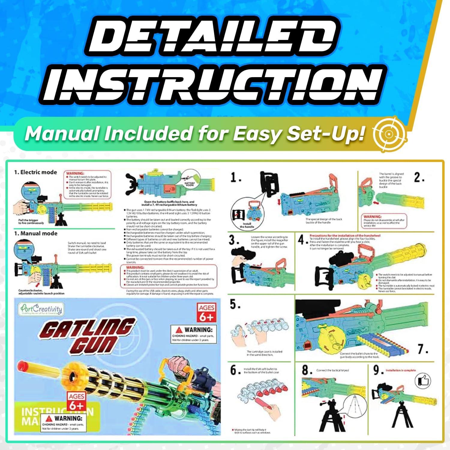 Pistola de Dardos Electrónica Gatling ArtCreativity 2.56 kg