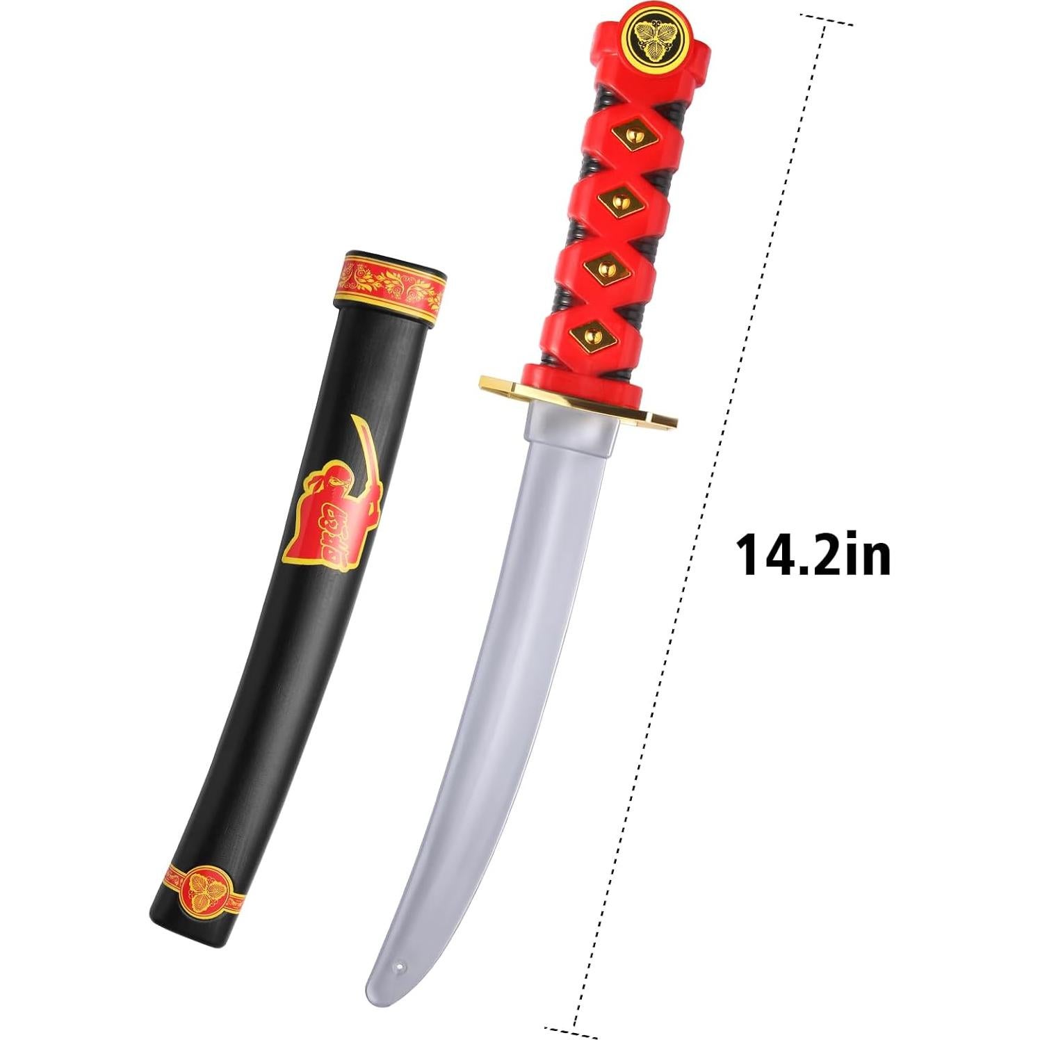 Espadas Ninja de Plástico BSADIY 40 cm - Juguete Halloween