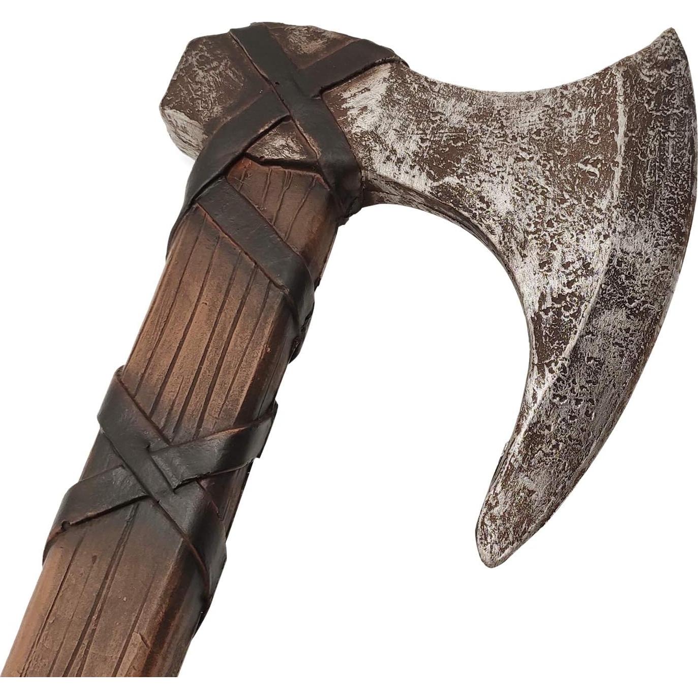 Escudo Redondo Vikingo LOOYAR 60cm + Hacha Mano Juguete