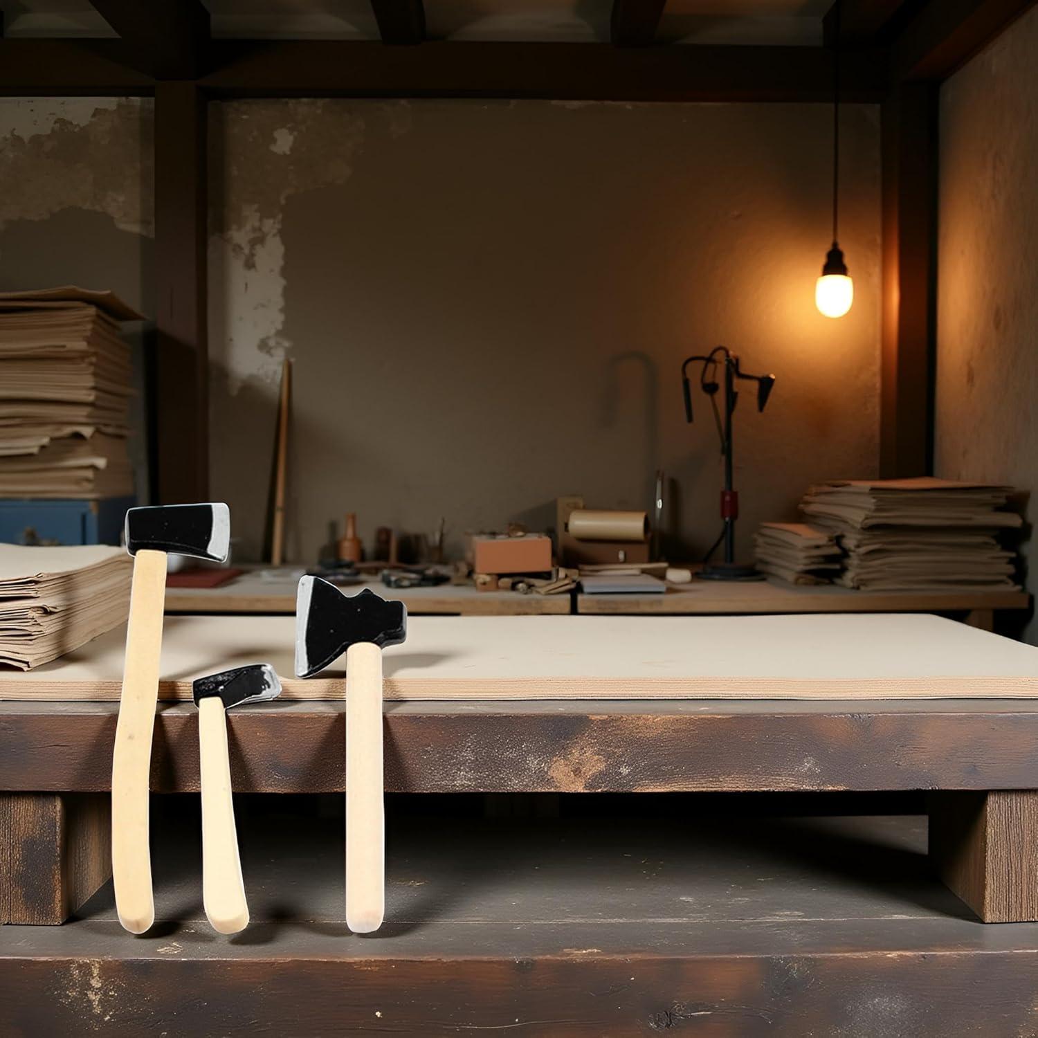 Set de 3 Hachas en Miniatura 1/12 Jizlan para Casa de Muñecas