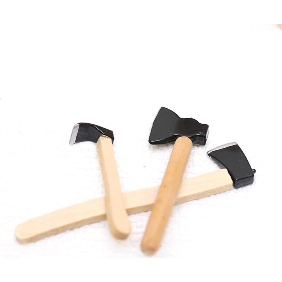 Set de 3 Hachas en Miniatura 1/12 Jizlan para Casa de Muñecas