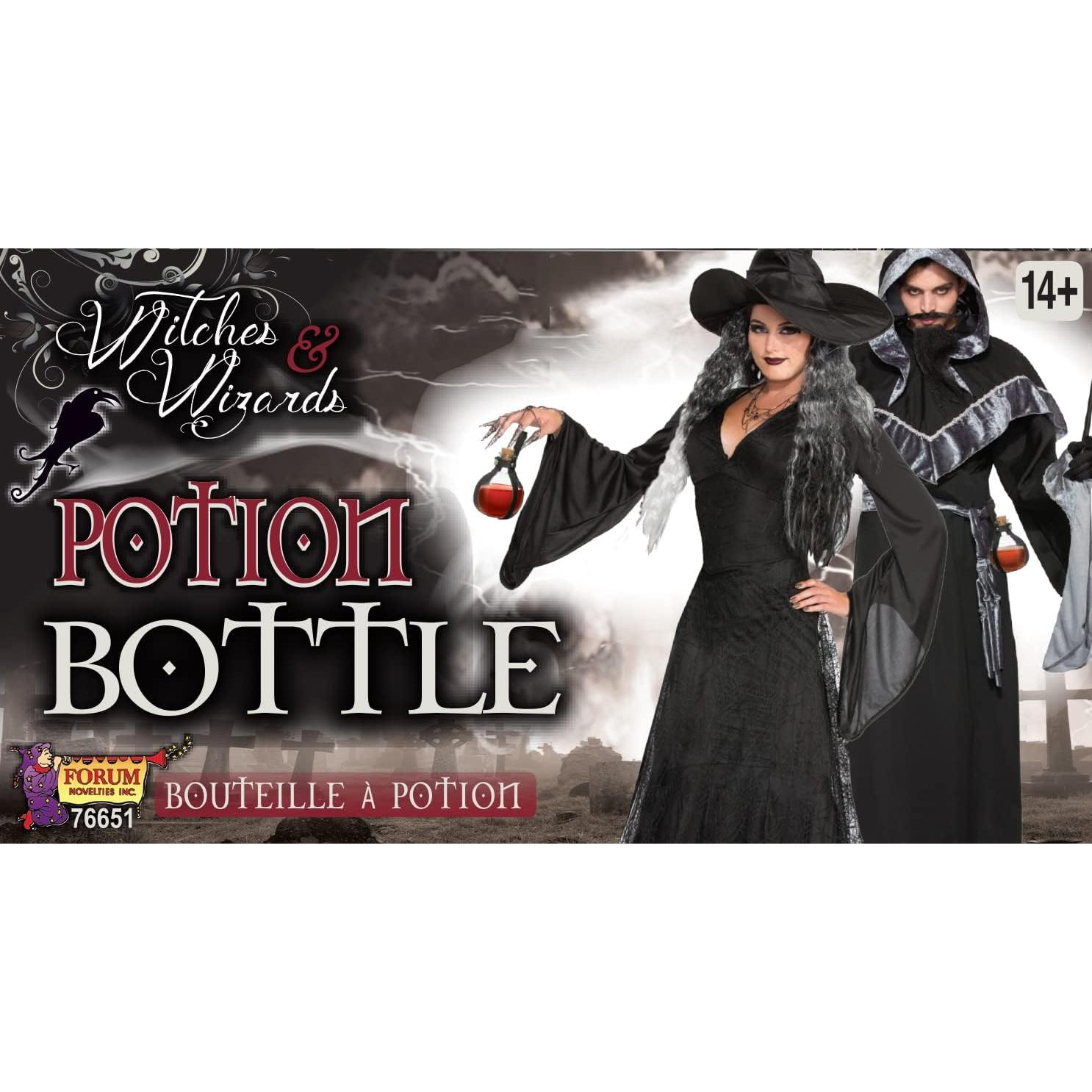 Botella de Poción de Vidrio Rubies para Disfraz de Mago