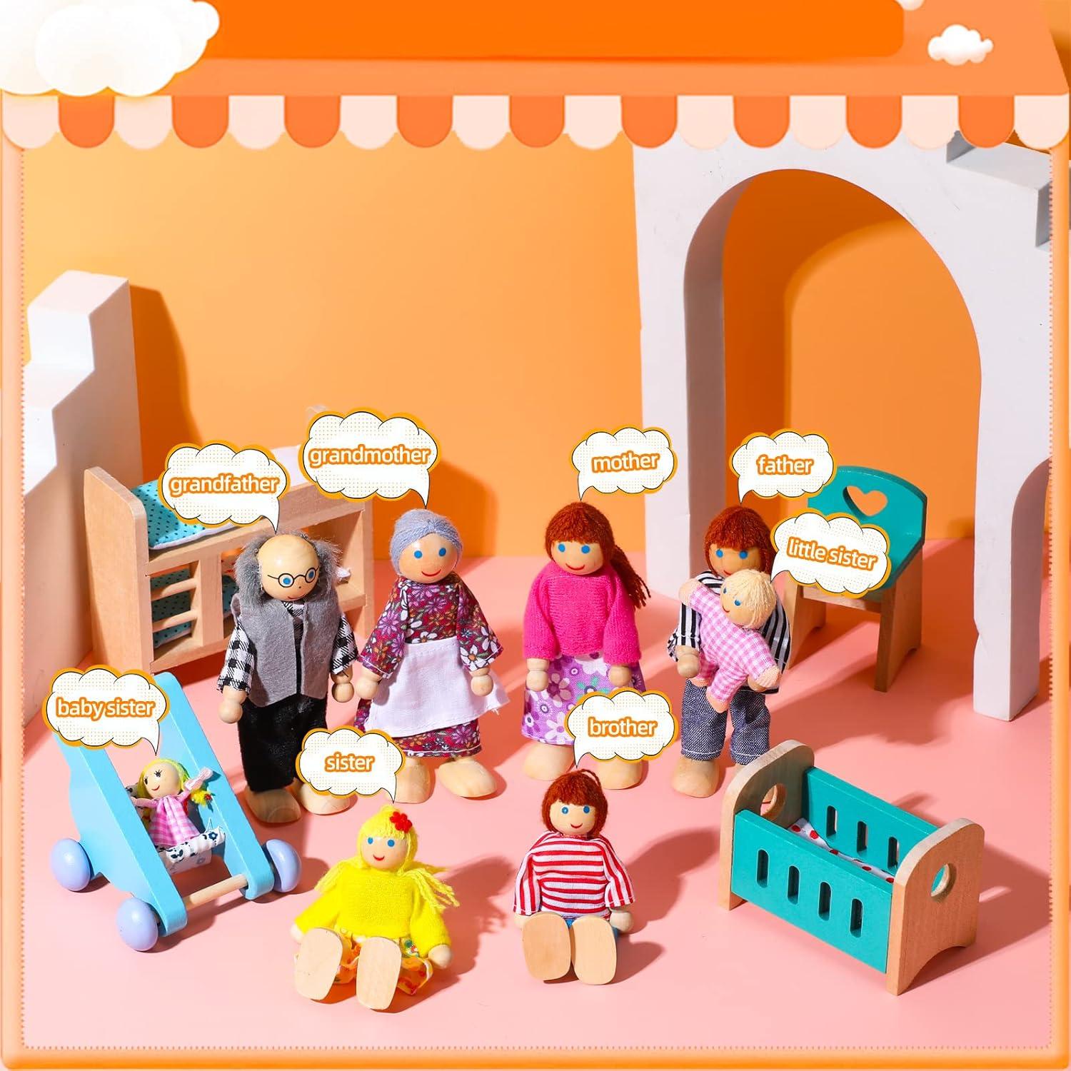 Juego de Muebles de Casa de Muñecas Civaner 52 Piezas Madera