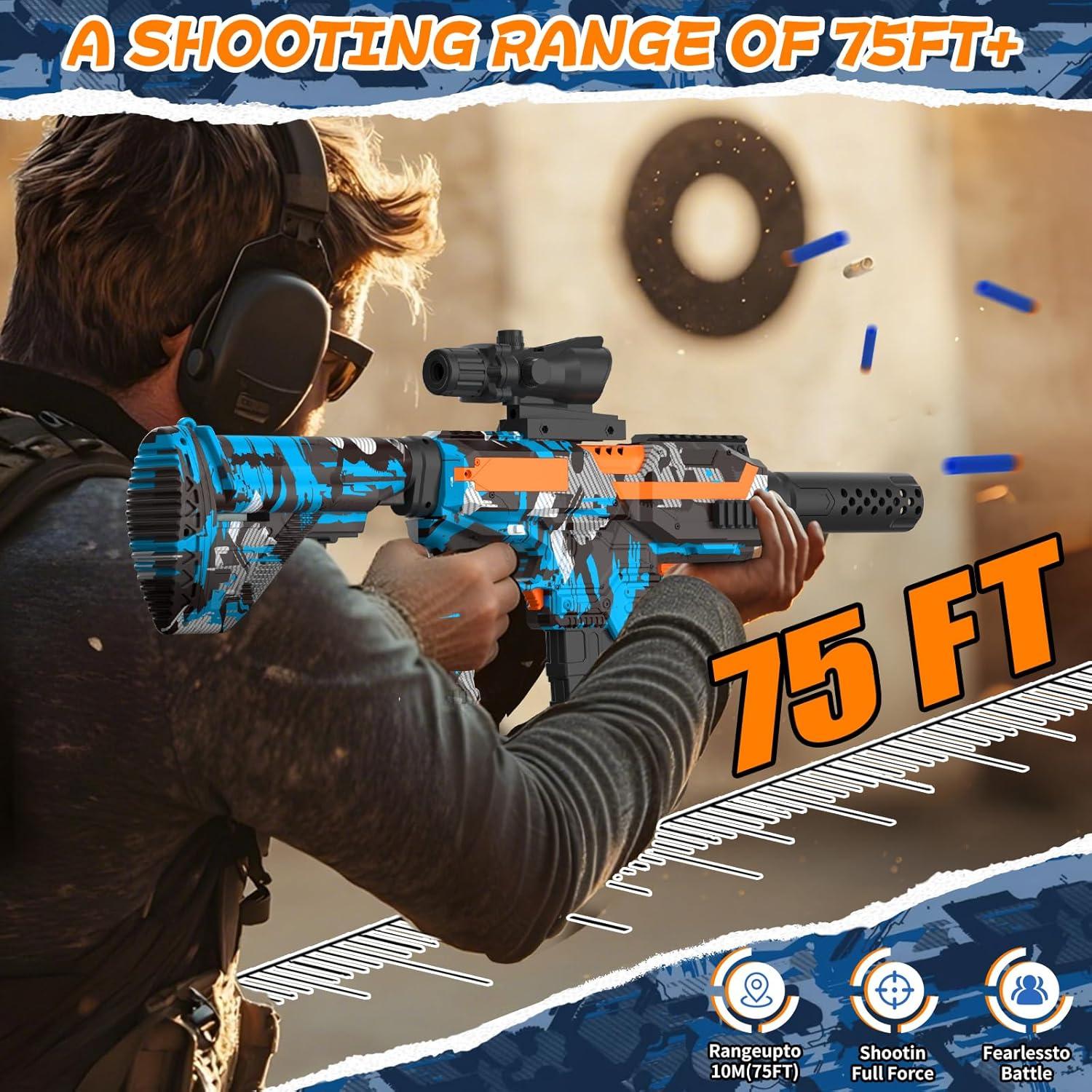 Blaster de Espuma Automático JIFTOK con 120 Dardos - Azul