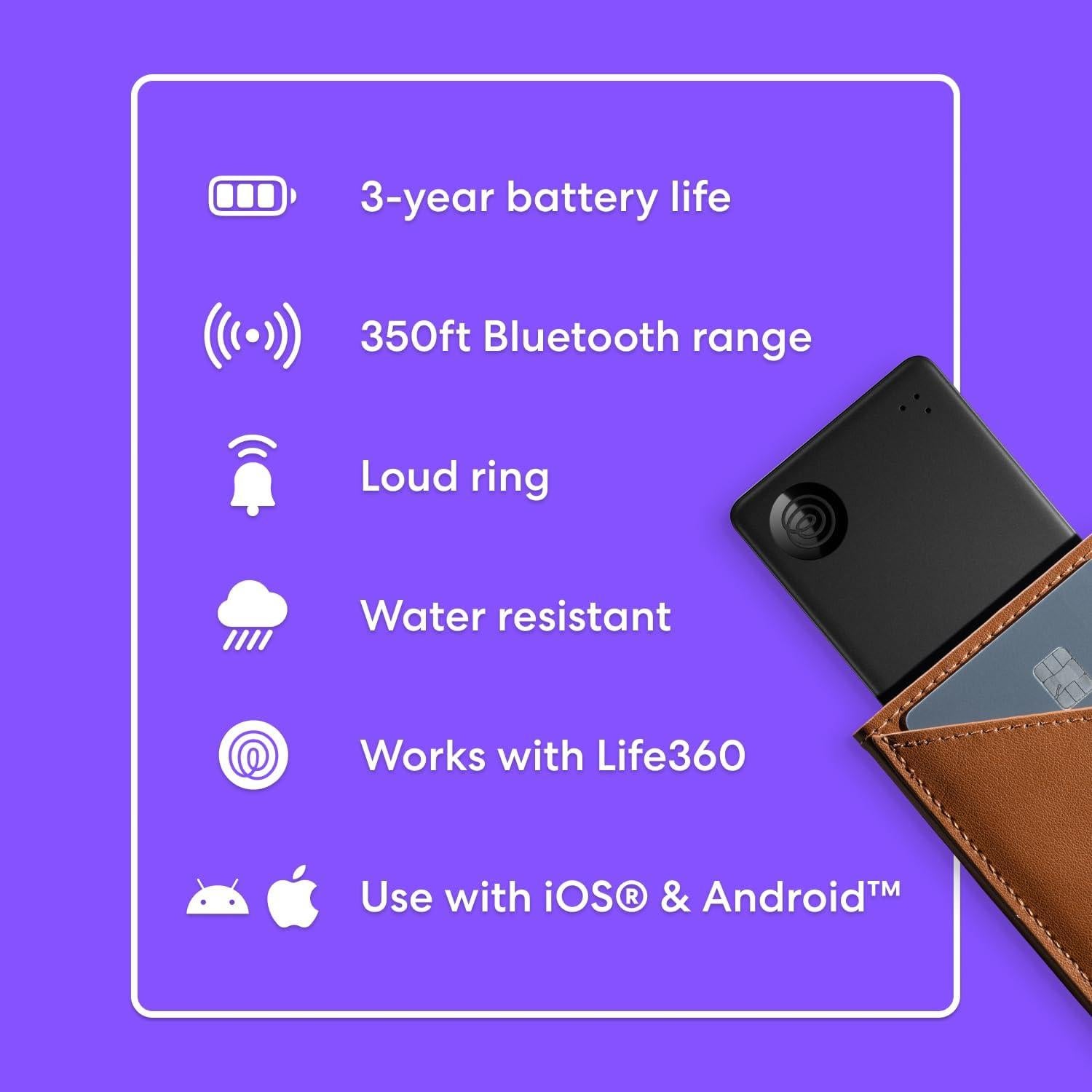 Tile Life360 Slim 2024 - Buscador Bluetooth para objetos