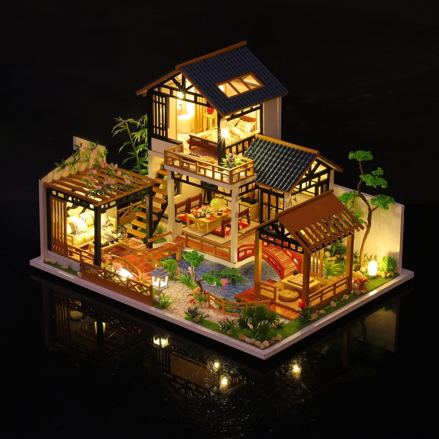 Kit de Casa de Muñecas Miniatura DIY GuDoQi 1:24 con Muebles