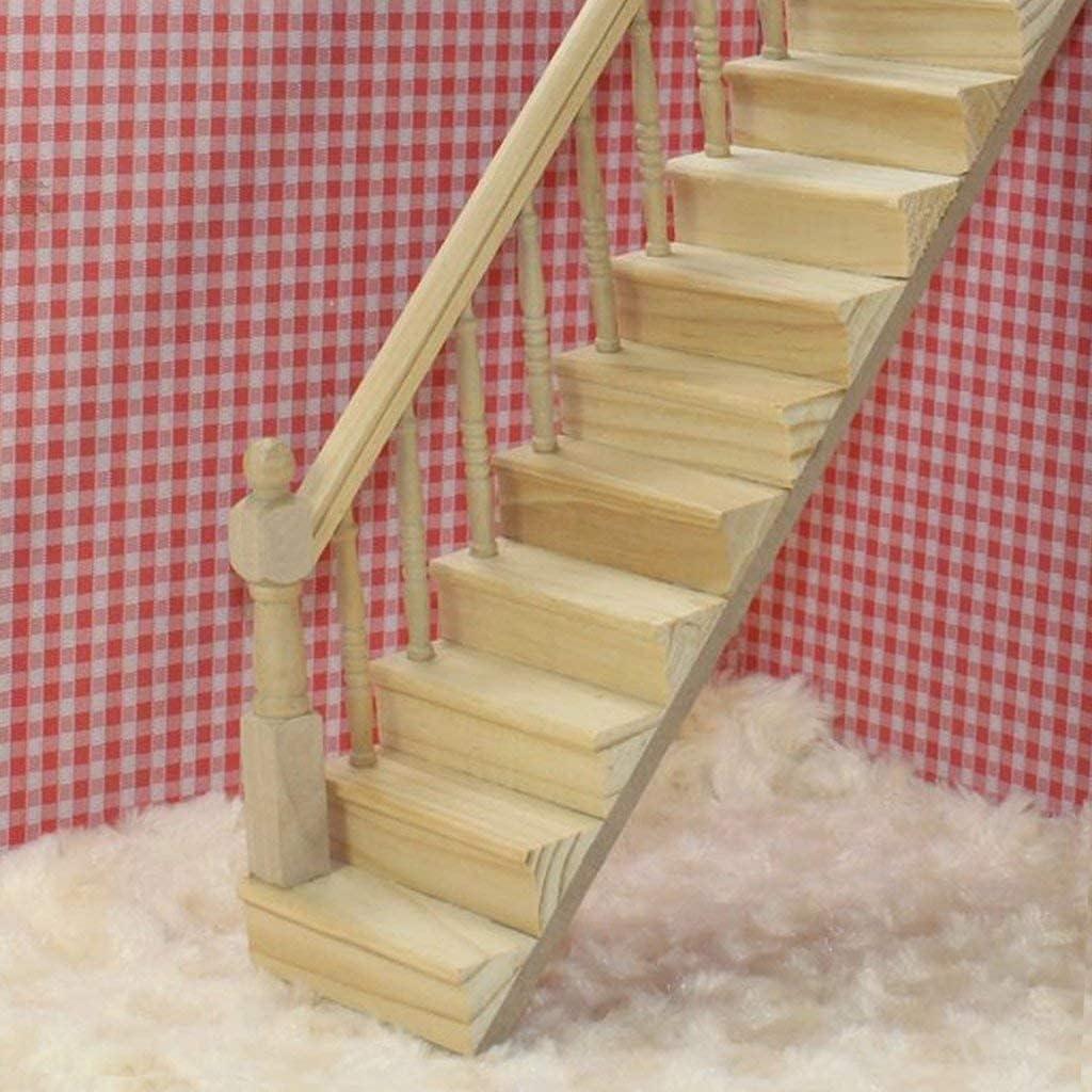 Escalera Miniatura de Madera Cutemini 1:12 Barandilla Izquierda