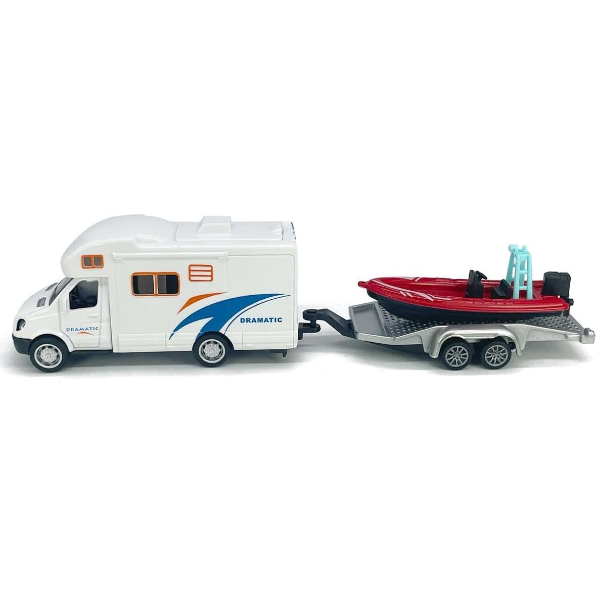 Remolque Camper con Barco de Velocidad Metanyl Juguete 21.8 cm