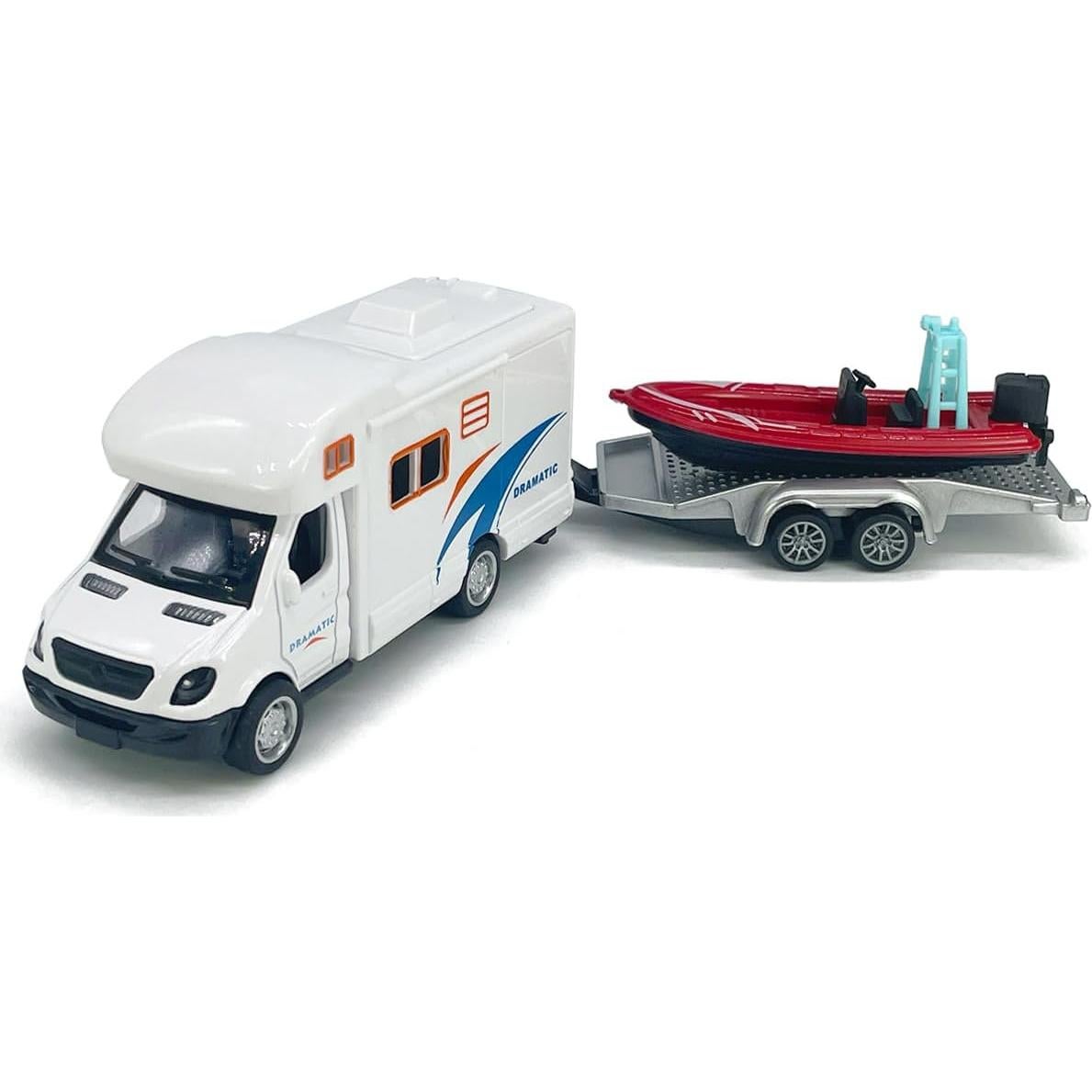 Remolque Camper con Barco de Velocidad Metanyl Juguete 21.8 cm