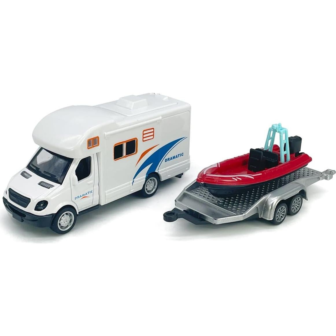 Remolque Camper con Barco de Velocidad Metanyl Juguete 21.8 cm