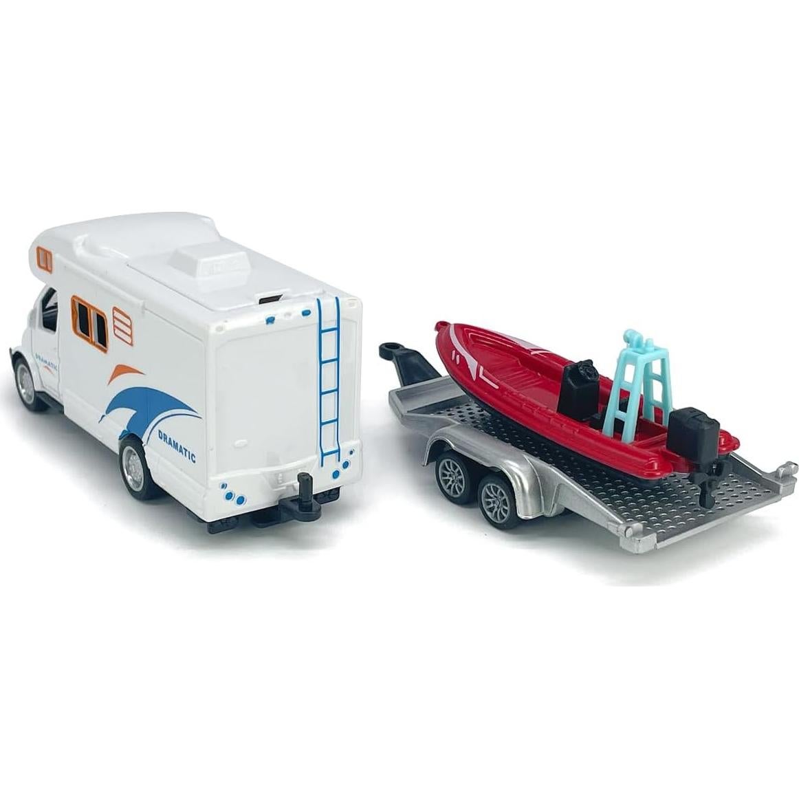 Remolque Camper con Barco de Velocidad Metanyl Juguete 21.8 cm
