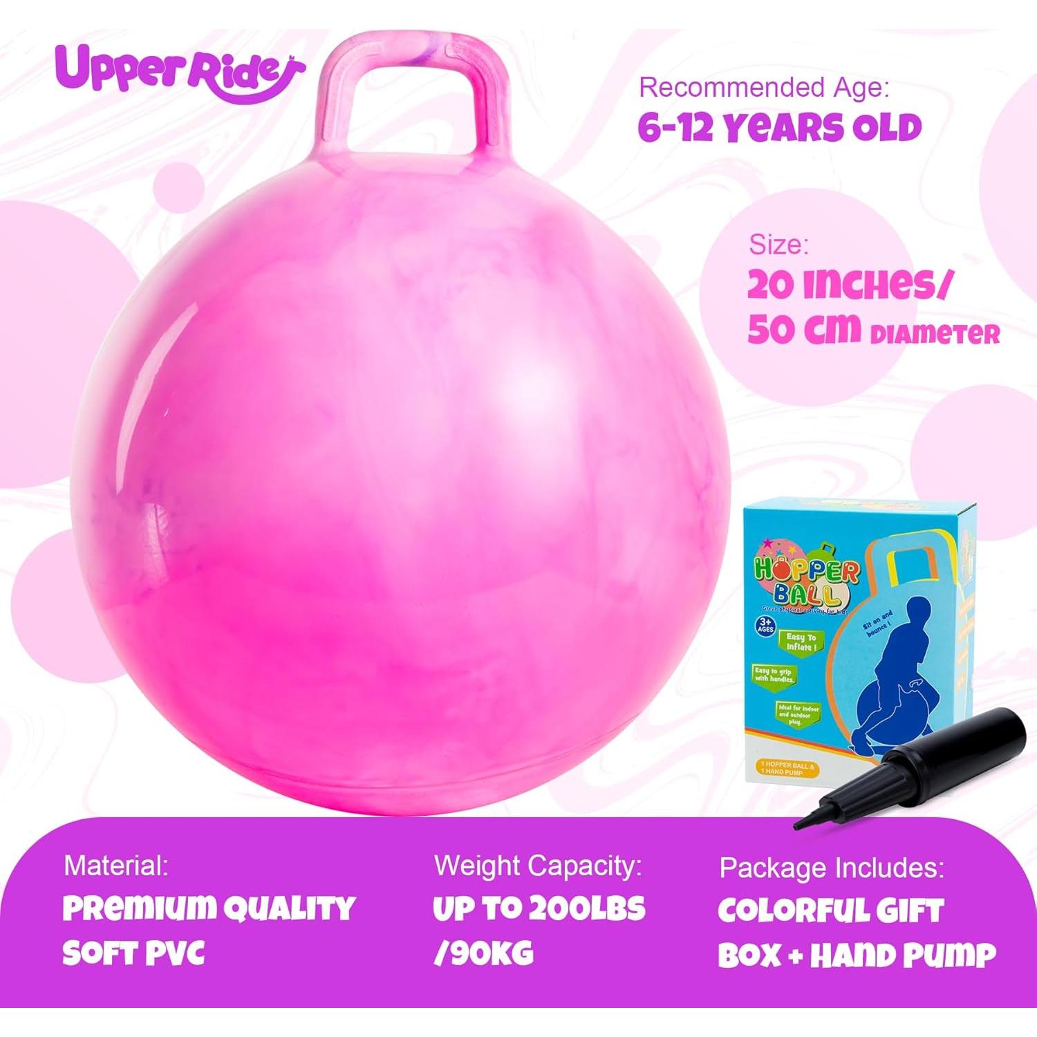 Bola Saltarina 50cm Upper Rider Rosa y Púrpura para Niños 6-12 Años