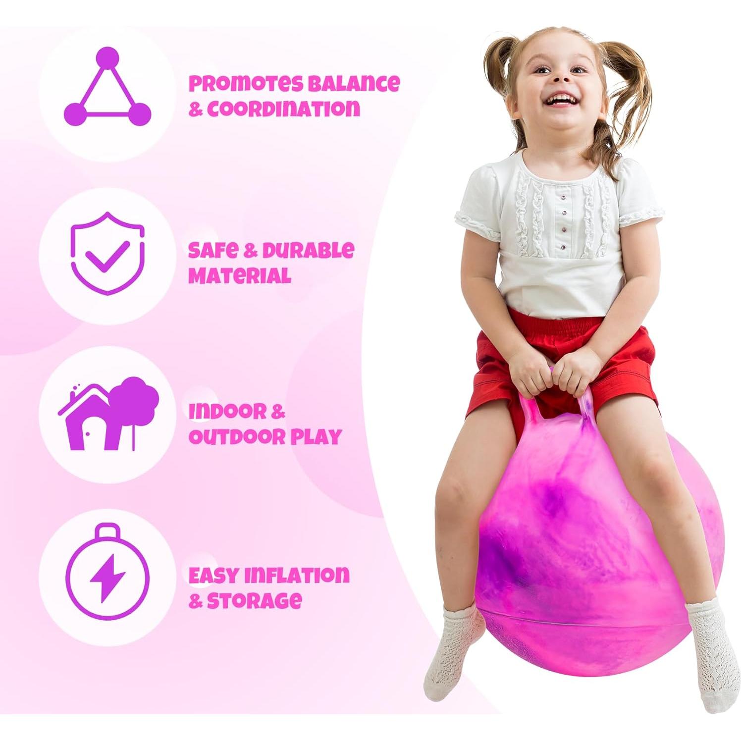 Bola Saltarina 50cm Upper Rider Rosa y Púrpura para Niños 6-12 Años