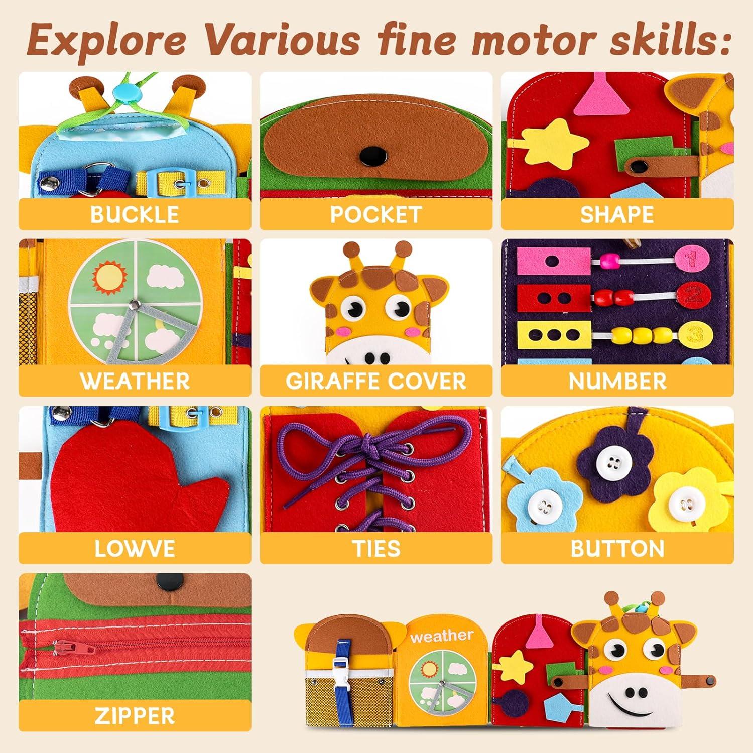 Libro Sensorial de Fieltro Edusense para Niños 1-3 Años