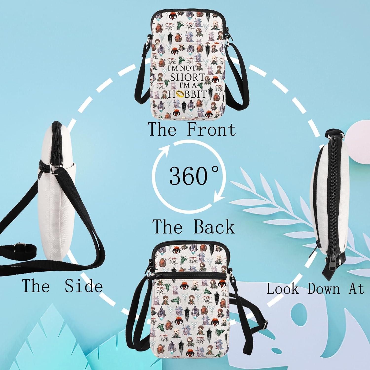 Bolsa Cruzada de Lona LEVLO No Soy Bajo 14.5x21.5cm