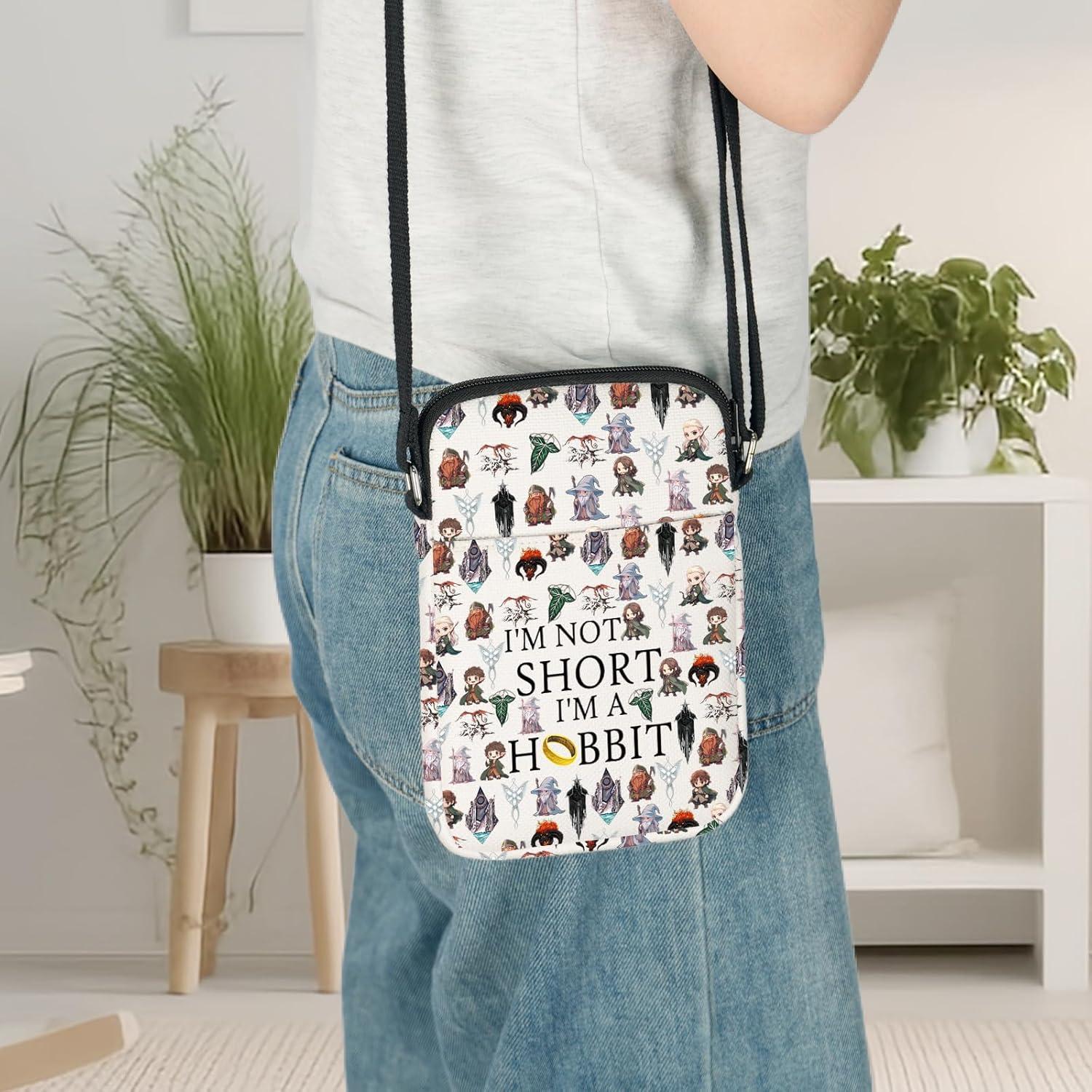 Bolsa Cruzada de Lona LEVLO No Soy Bajo 14.5x21.5cm