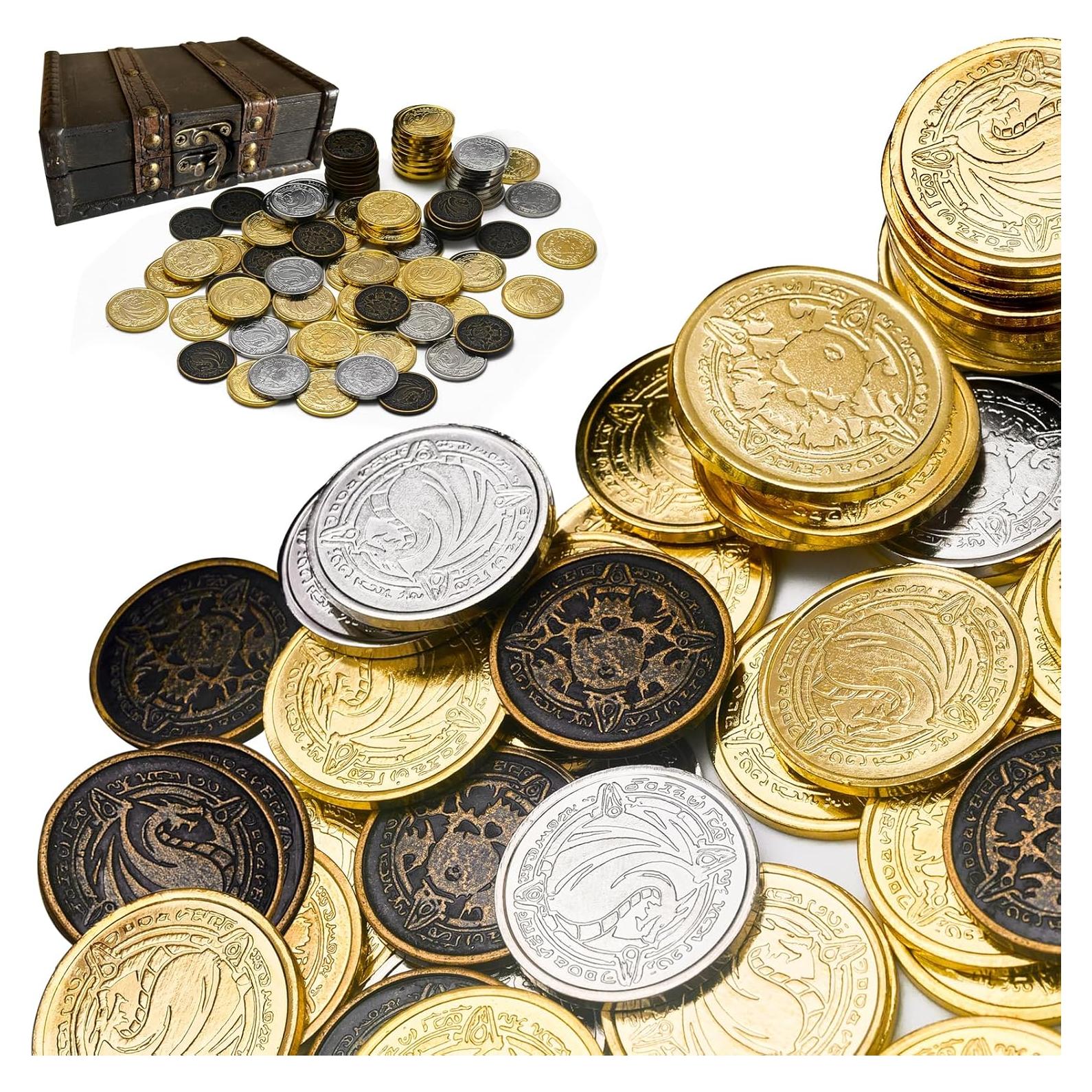 Monedas Pirata de Metal Hualishu - 110 Piezas para Juegos de Mesa