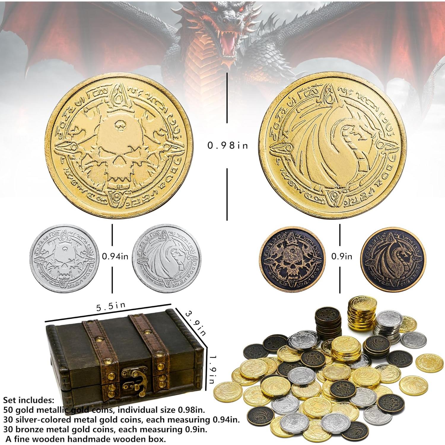 Monedas Pirata de Metal Hualishu - 110 Piezas para Juegos de Mesa