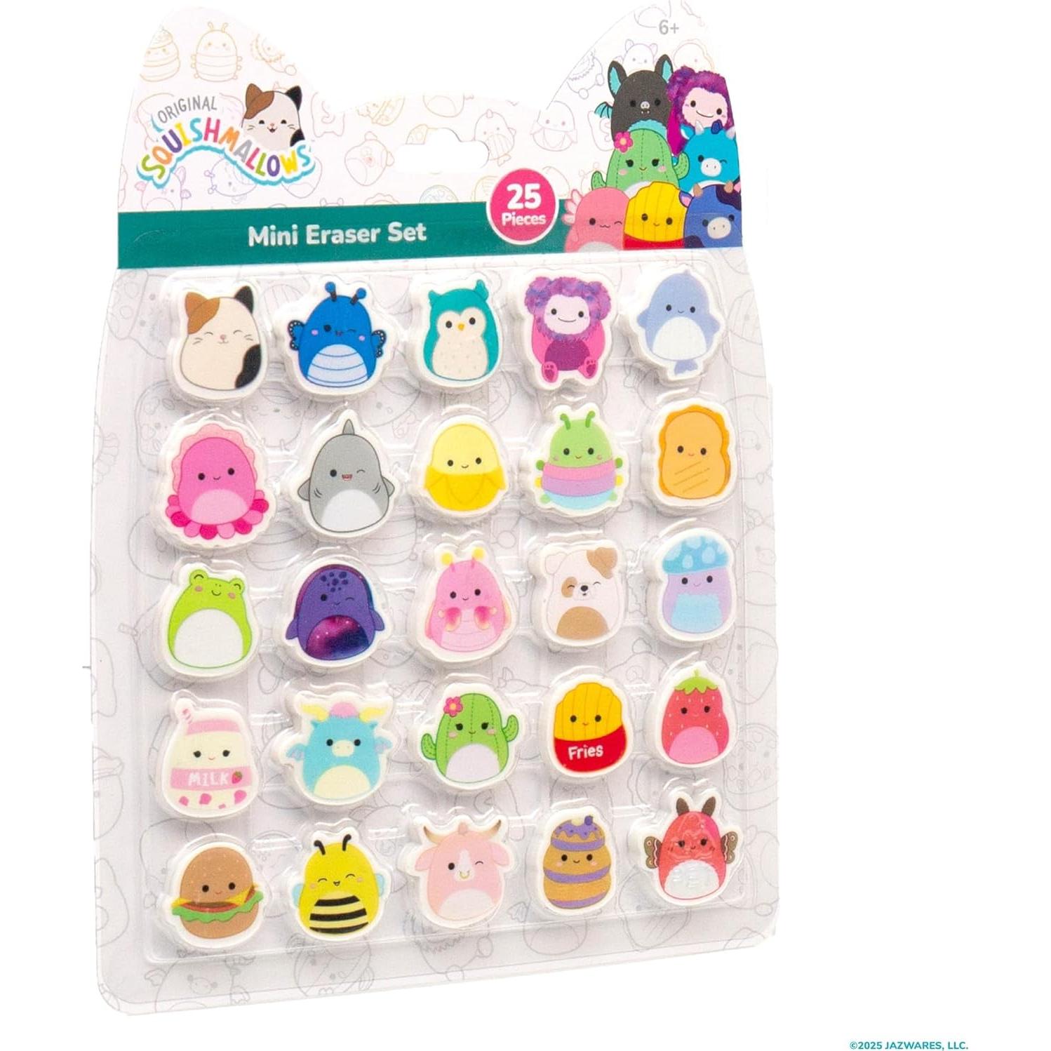 Conjunto de 25 Borradores Mini Squishmallows Originales