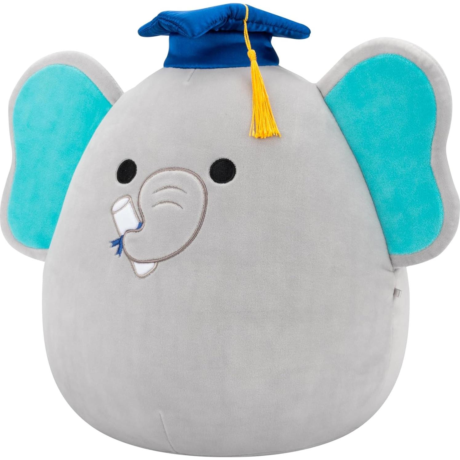 Peluche Squishmallows Lemus Elefante Gris 30.5cm con Gorra