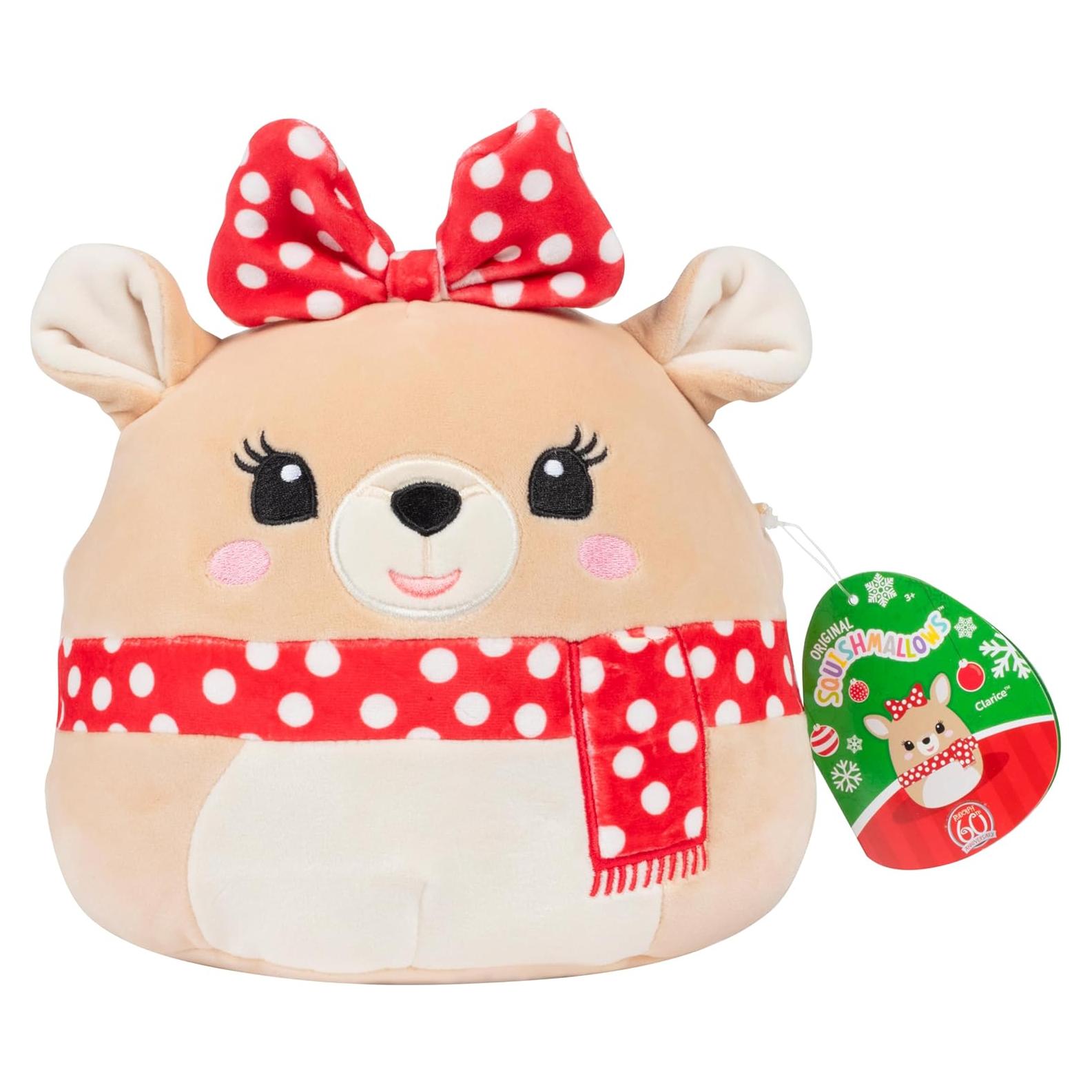 Squishmallows Clarice 20 cm - Rudolph el Reno de Nariz Roja - Peluche Suave