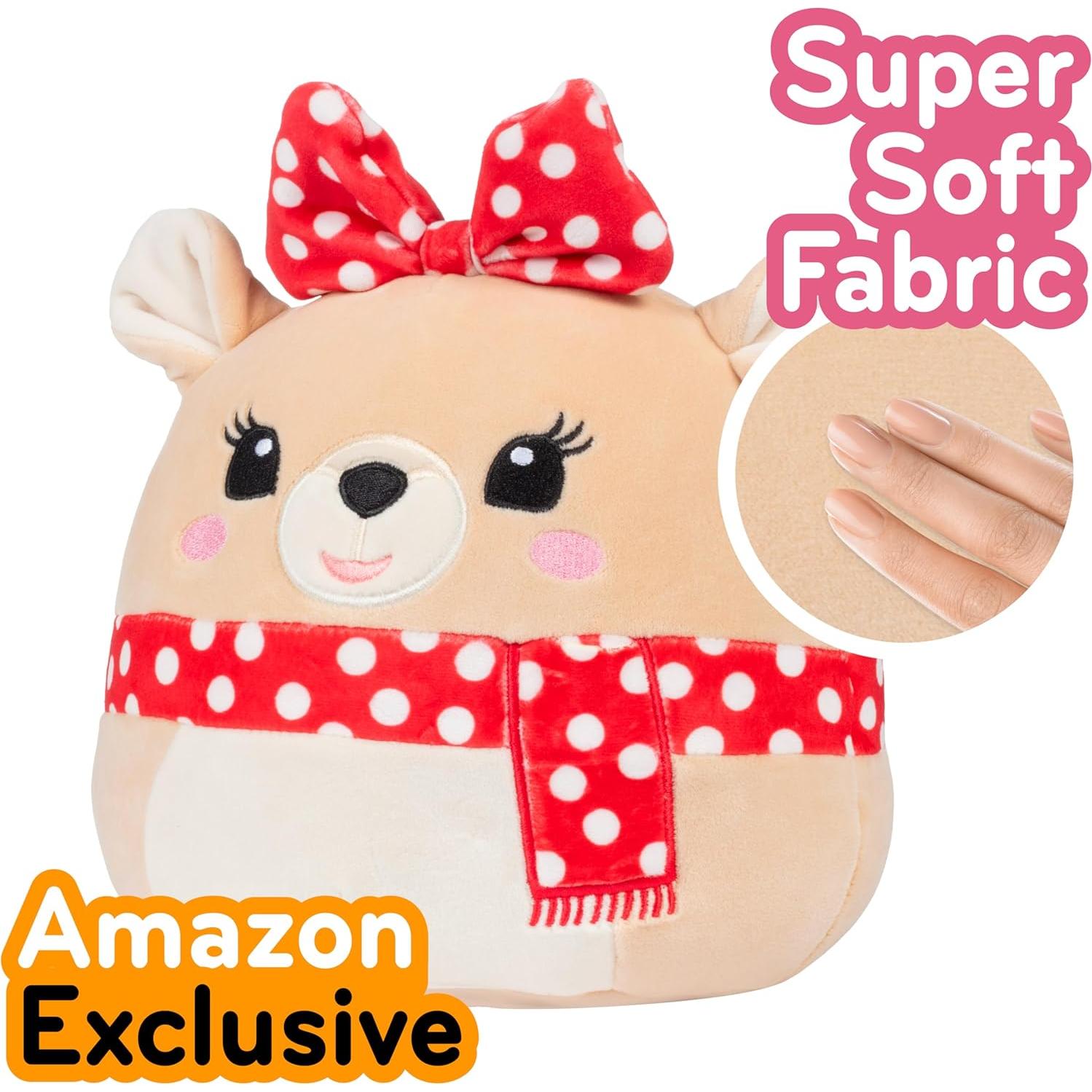 Squishmallows Clarice 20 cm - Rudolph el Reno de Nariz Roja - Peluche Suave