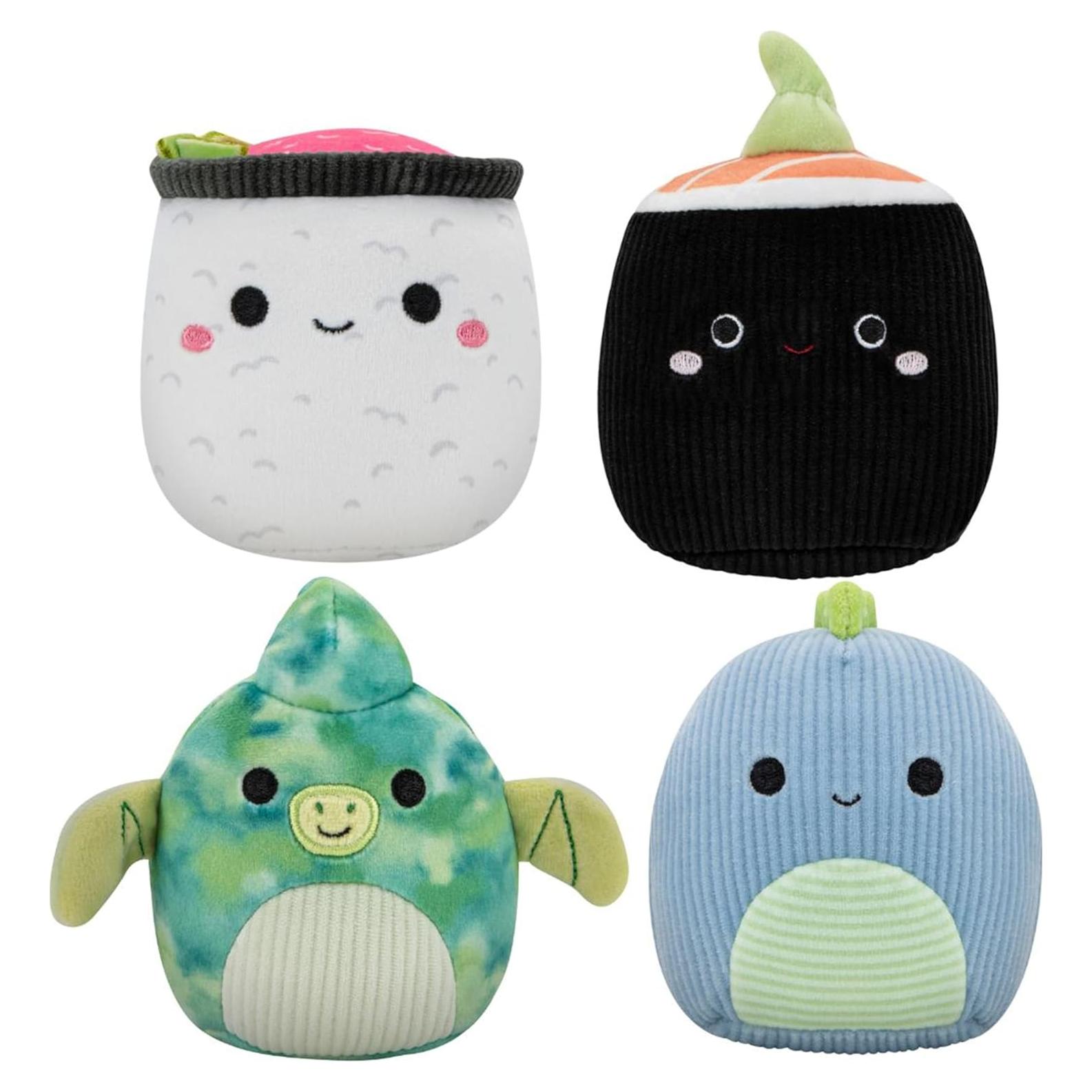Juguetes para Perros Squishmallows 4-Pack - Dinosaurios y Sushi