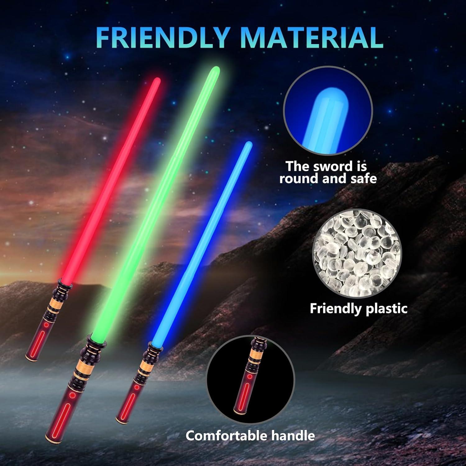 Sable de Luz Expandible YOFOTHS Rojo con Sonido para Niños