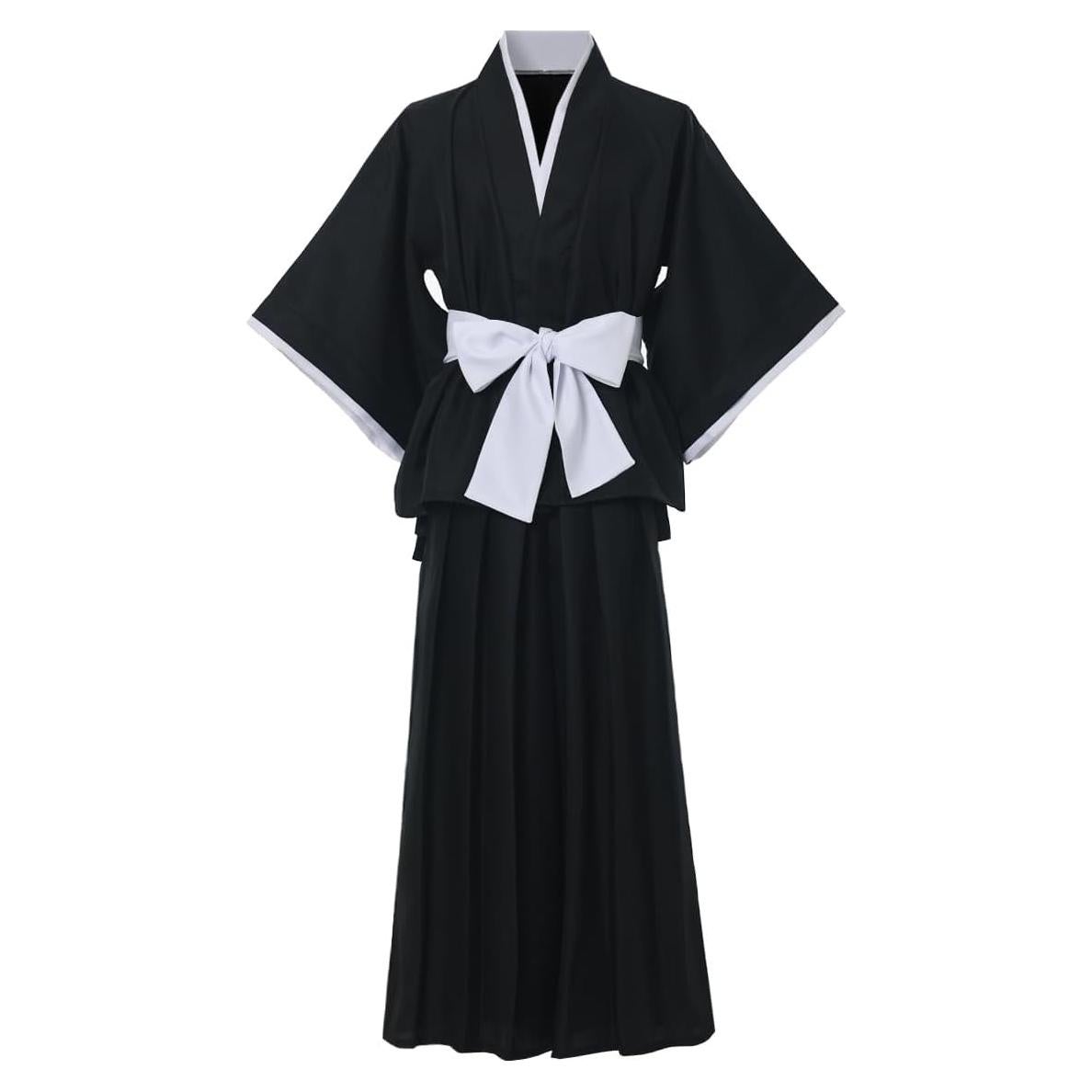 Traje de Cosplay Samurai Hakama Negro GRACEART X-Grande