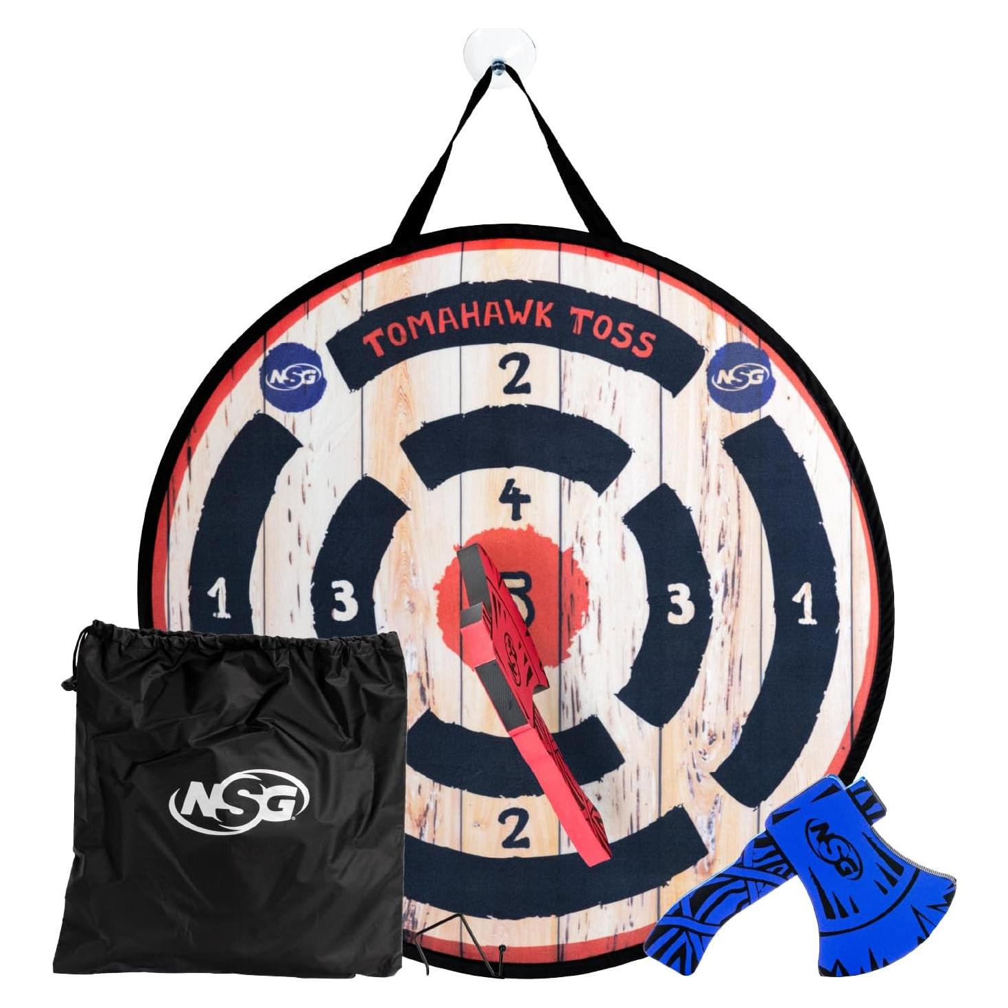 Juego de Lanzamiento de Hacha de Espuma NSG Tomahawk - 2 Hachas y Blanco