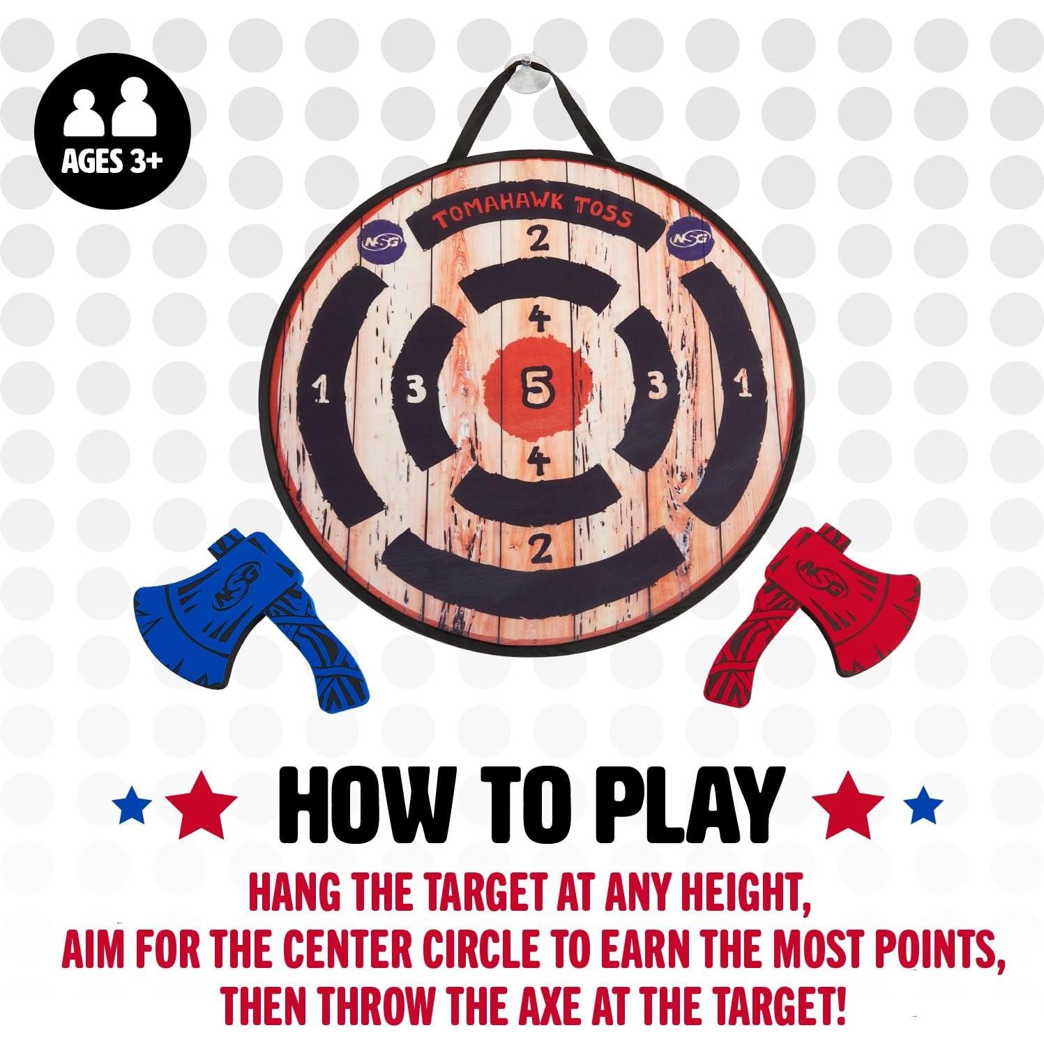 Juego de Lanzamiento de Hacha de Espuma NSG Tomahawk - 2 Hachas y Blanco