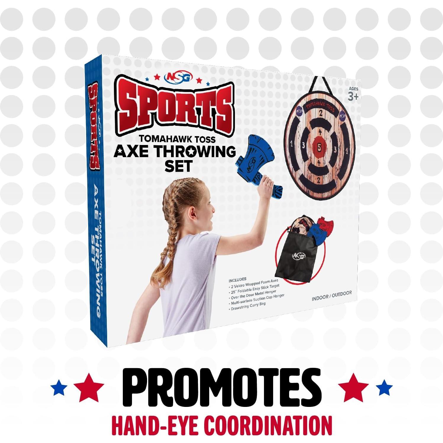 Juego de Lanzamiento de Hacha de Espuma NSG Tomahawk - 2 Hachas y Blanco