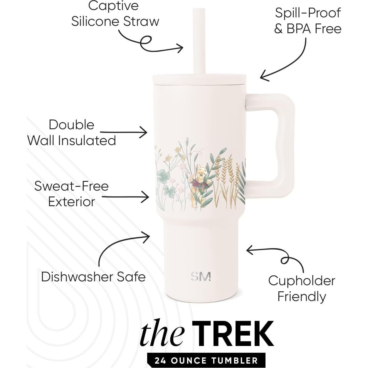 Taza Simple Modern 24 oz Winnie Pooh con Asa y Tapa Silicona