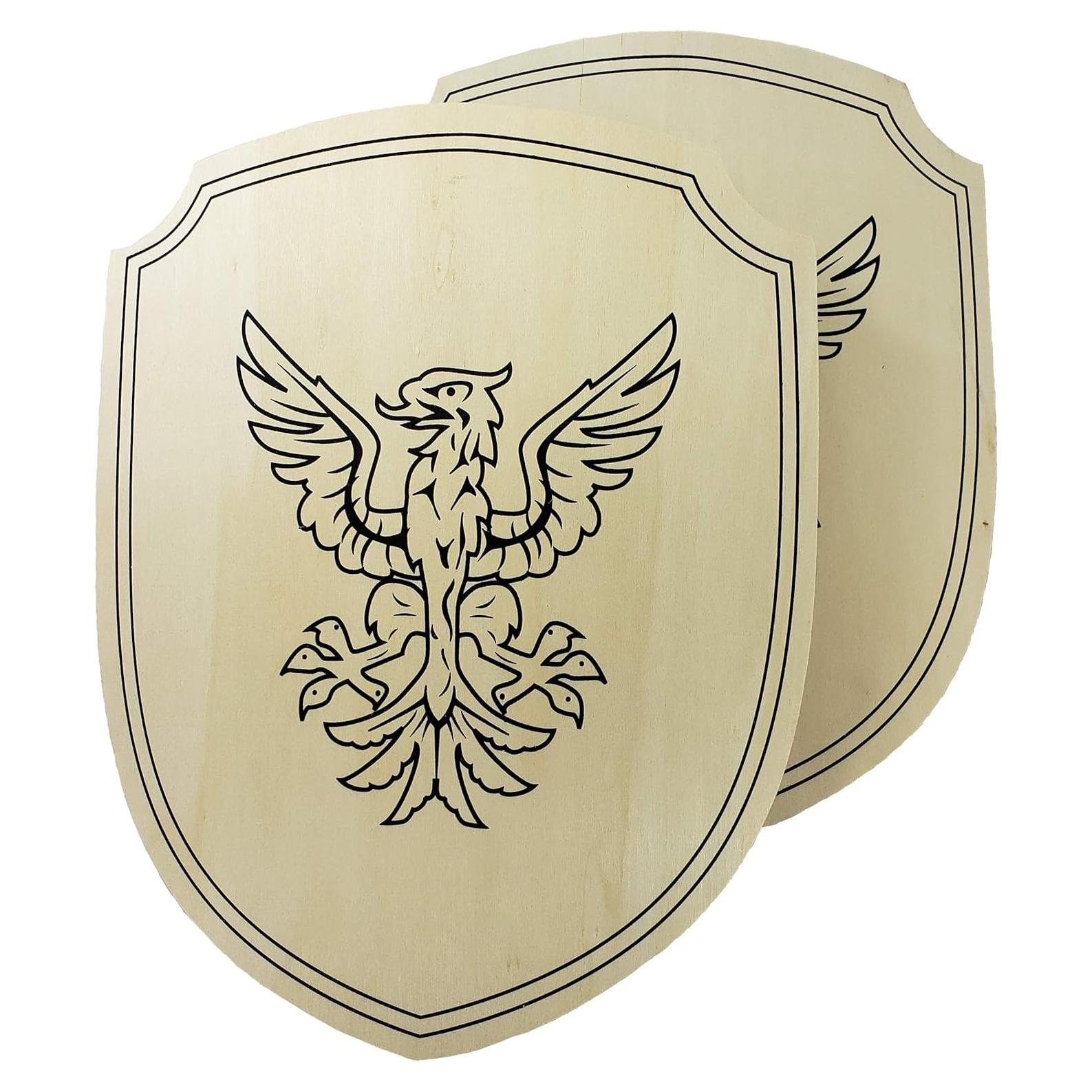 Escudo de Juguete de Madera Hecho a Mano - D&D Products - 34x27 cm