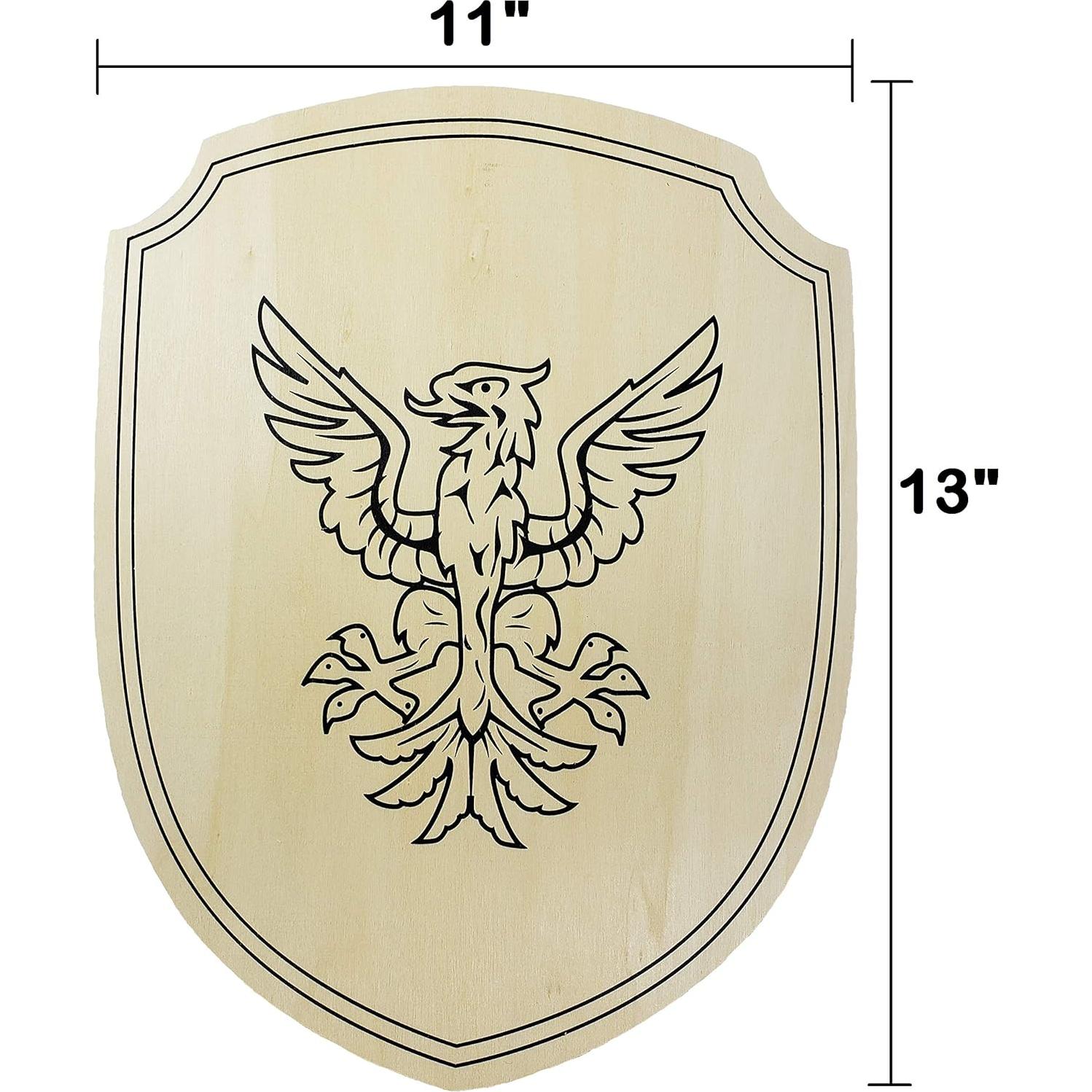 Escudo de Juguete de Madera Hecho a Mano - D&D Products - 34x27 cm