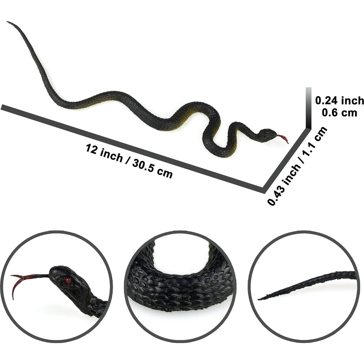 Juguete de Serpiente Falsa HOHAJIU 10 PCS Realista 24-45 cm