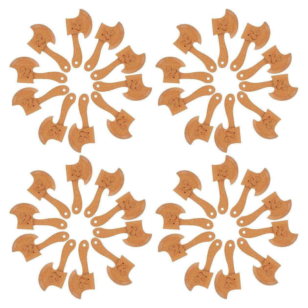 40 Adornos Mini Hacha de Madera 4.5x2.2cm Abaodam