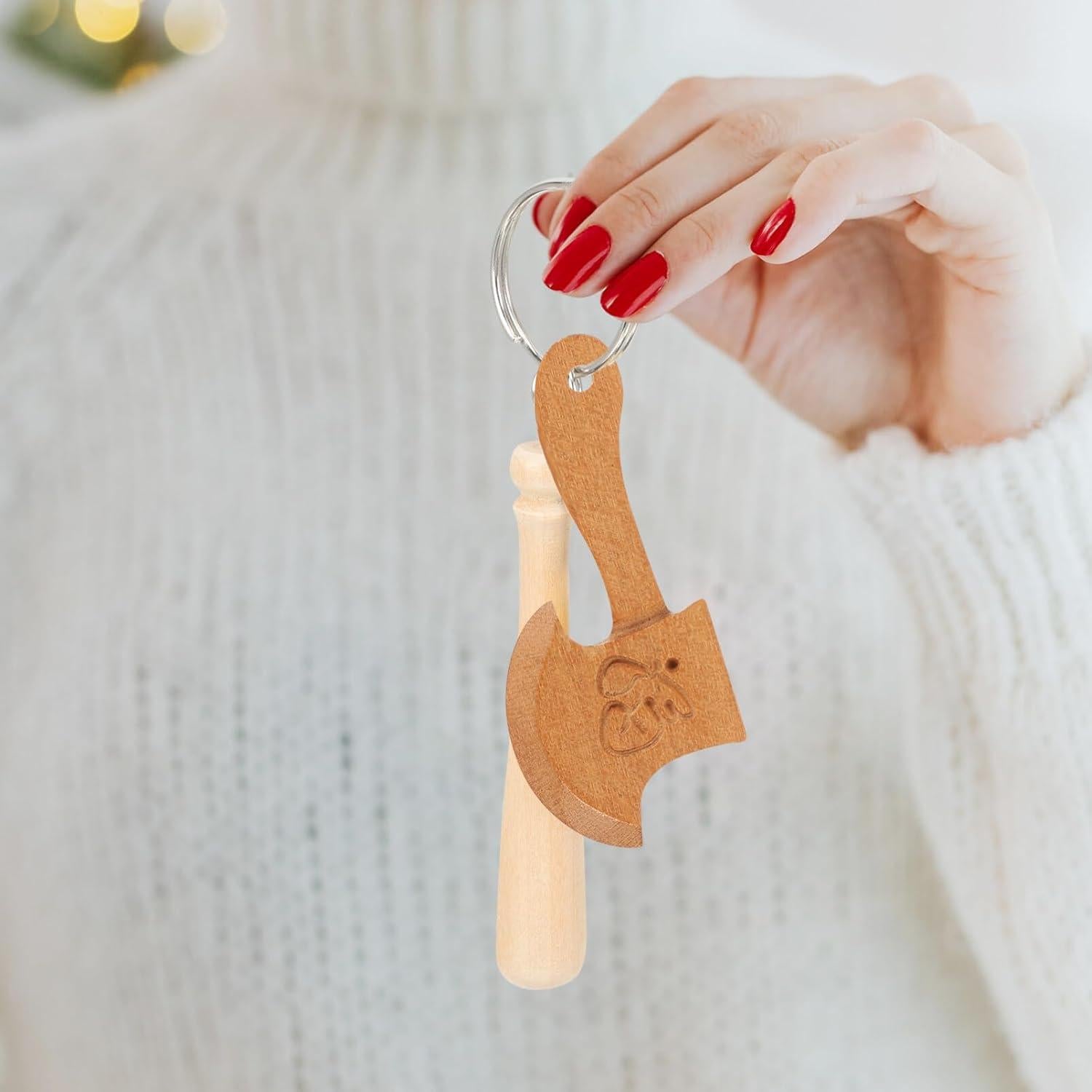 40 Adornos Mini Hacha de Madera 4.5x2.2cm Abaodam