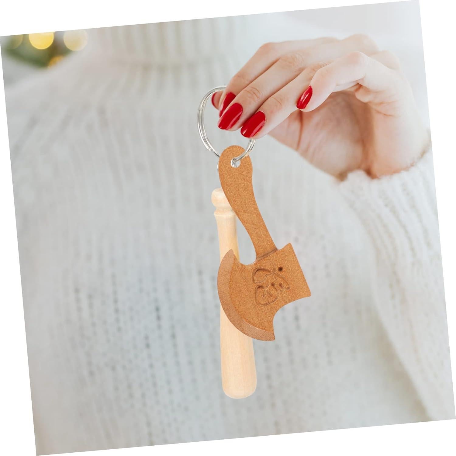 40 Adornos Mini Hacha de Madera 4.5x2.2cm Abaodam