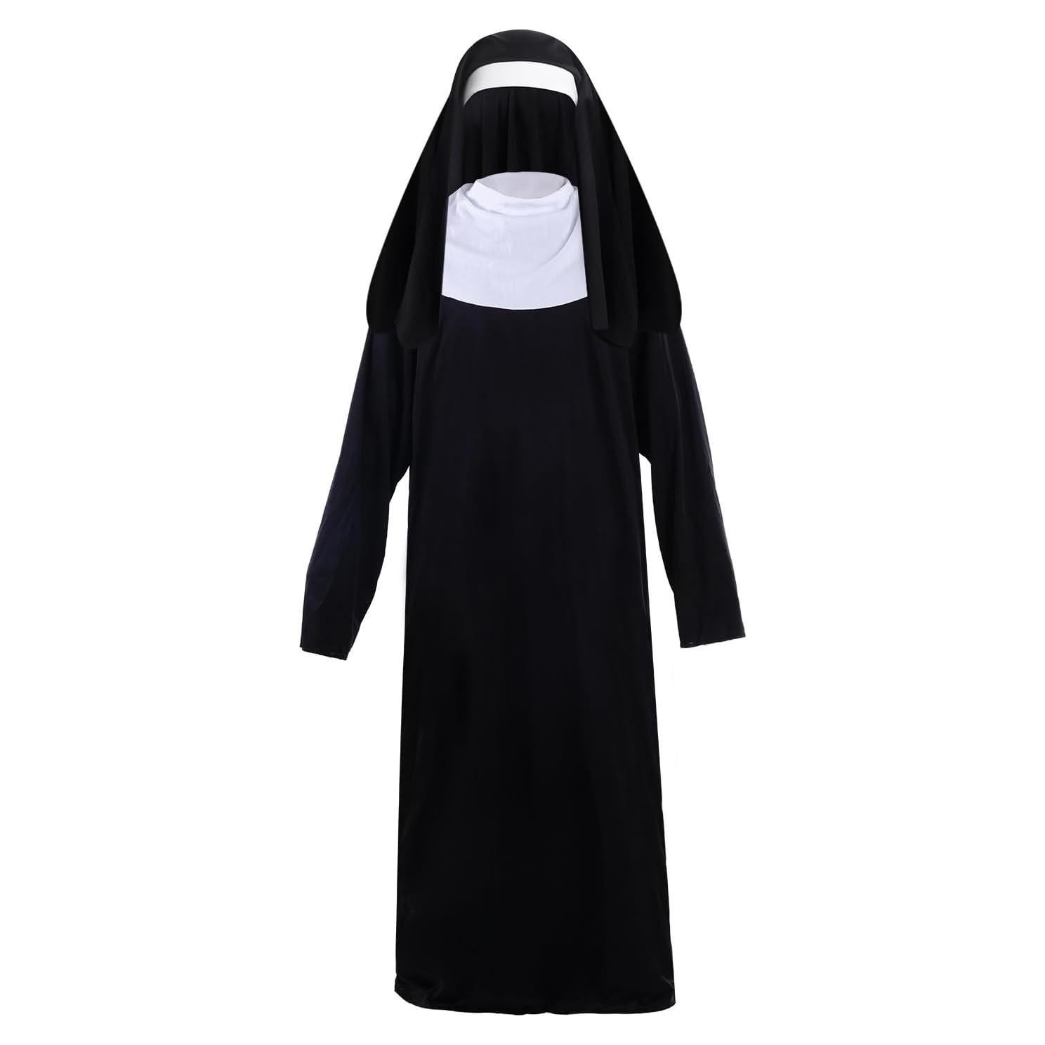 Disfraz de Monja para Mujeres - Atuendo Completo Halloween 2 Piezas