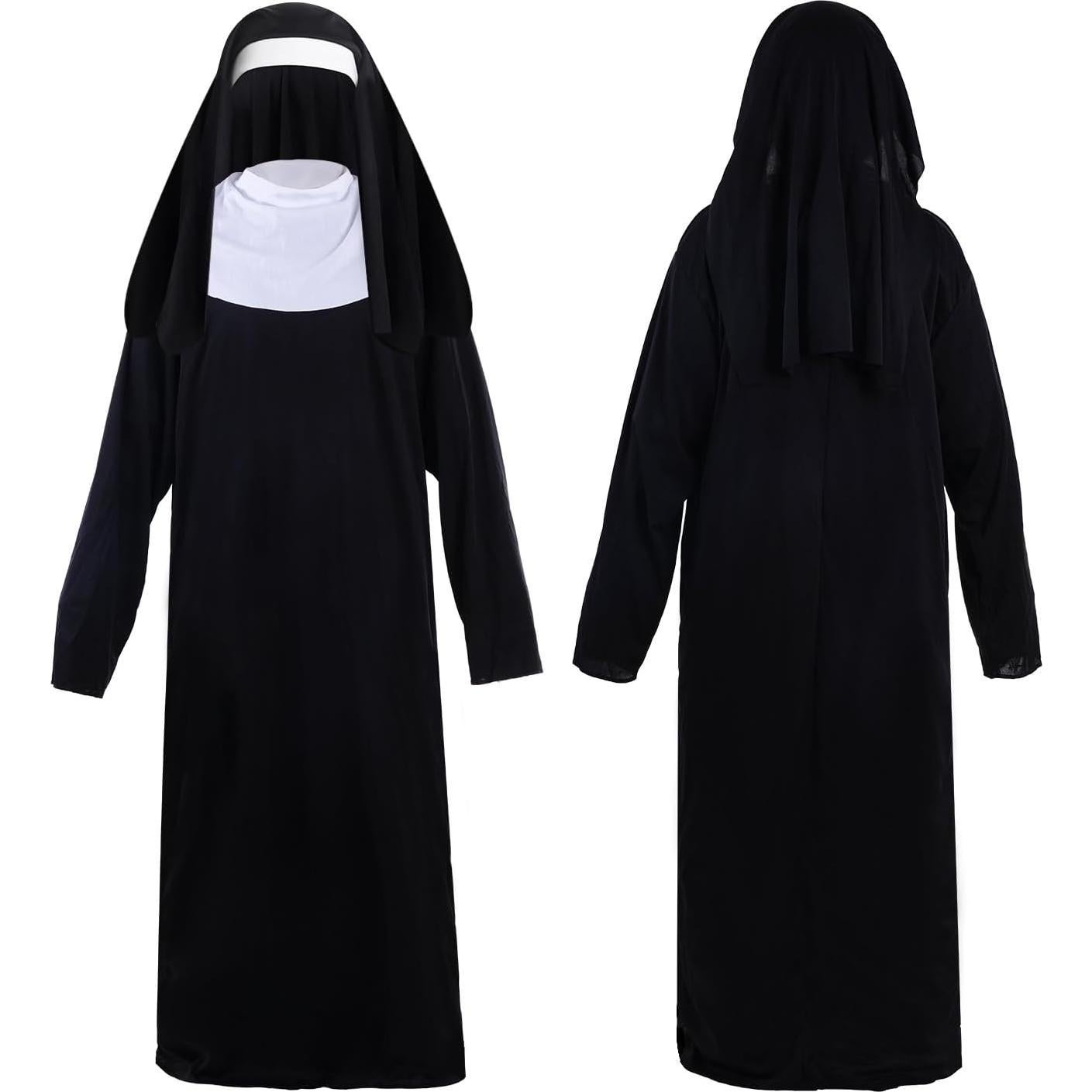 Disfraz de Monja para Mujeres - Atuendo Completo Halloween 2 Piezas