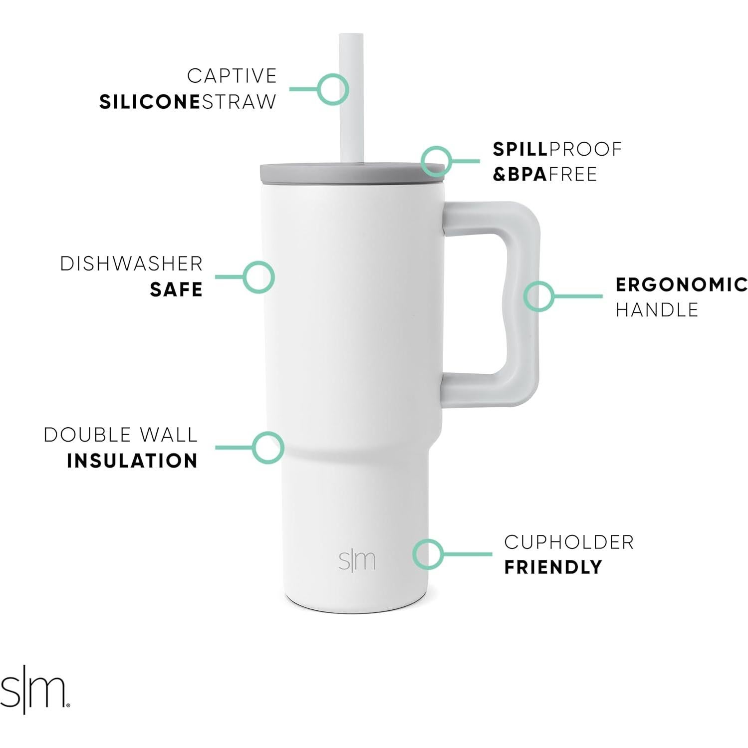 Taza Simple Modern Trek 24 oz con Asa y Tapa Silicona