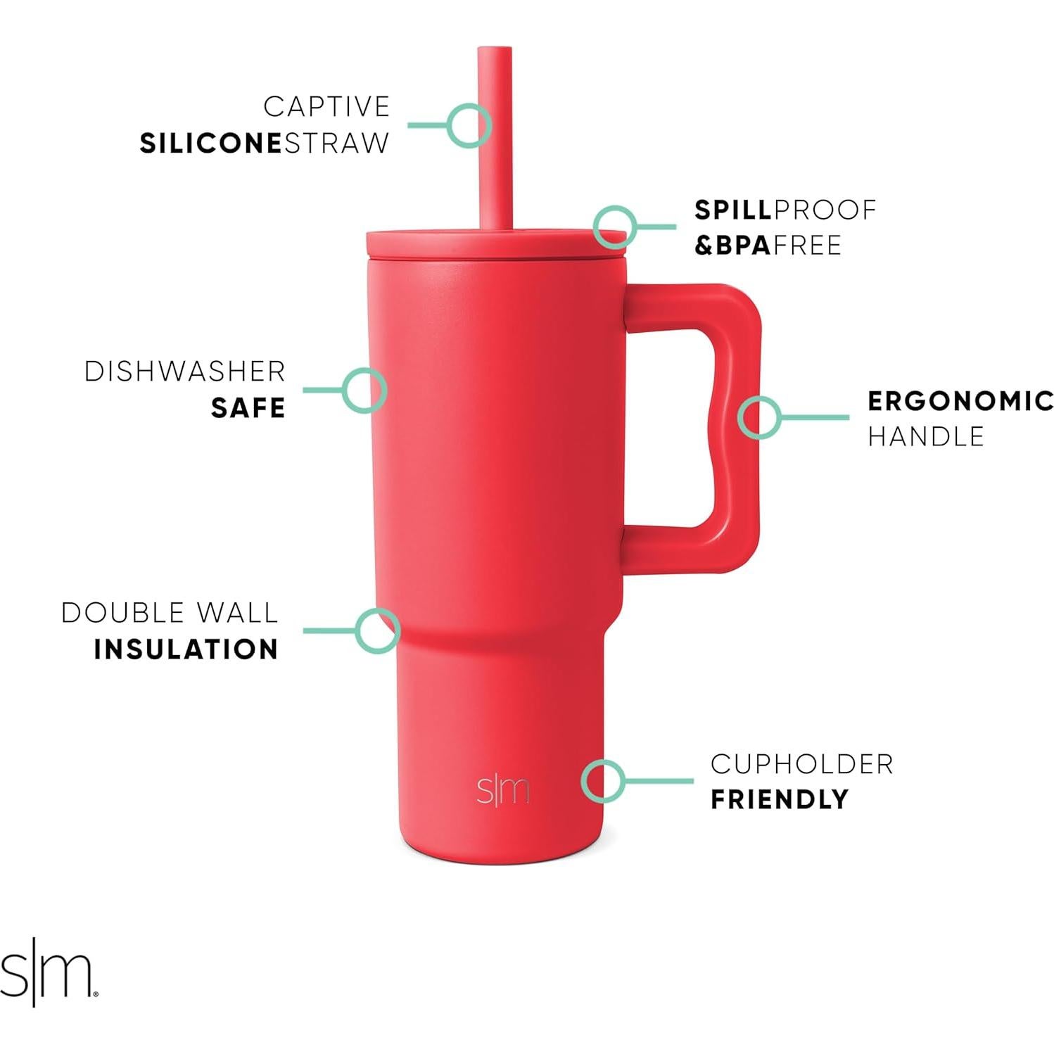 Taza Trek Simple Modern 24 oz con Asa y Tapa Silicona