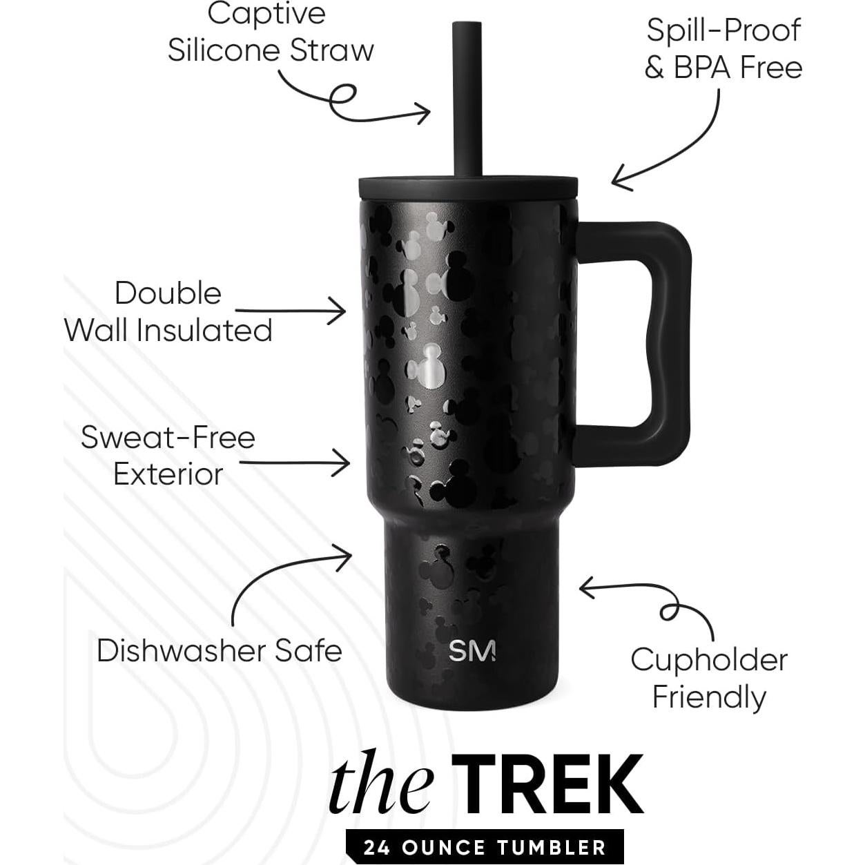 Taza Simple Modern Mickey 24 oz con Asa y Tapa Silicona