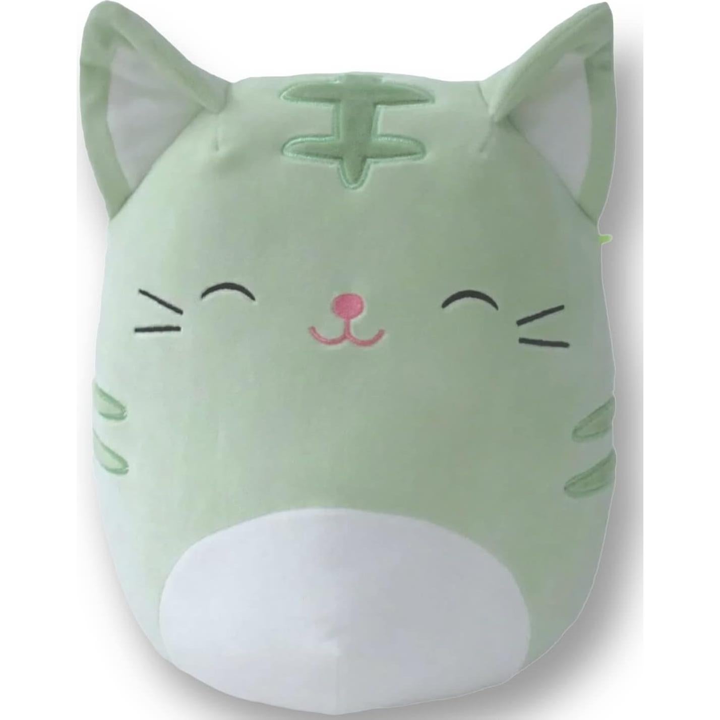 Squishmallows Gato Atigrado Verde Menta 17.78 cm - Peluche