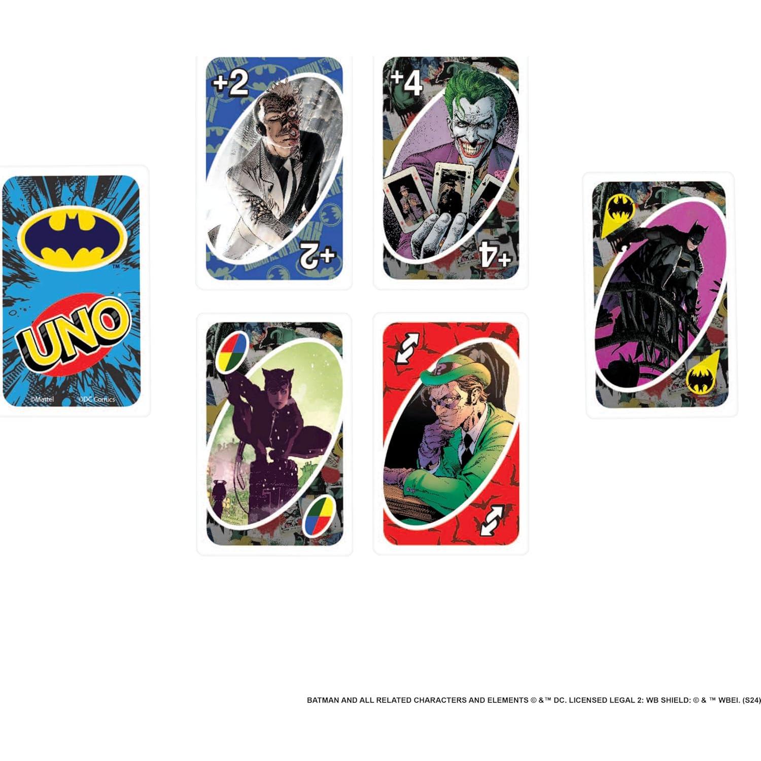 Juego de Cartas UNO Batman Mattel para Niños y Familias