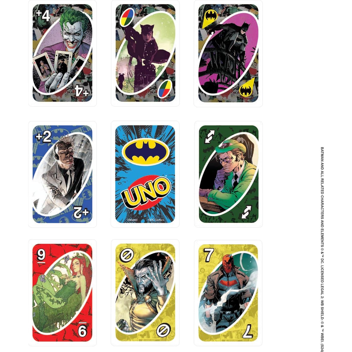 Juego de Cartas UNO Batman Mattel para Niños y Familias